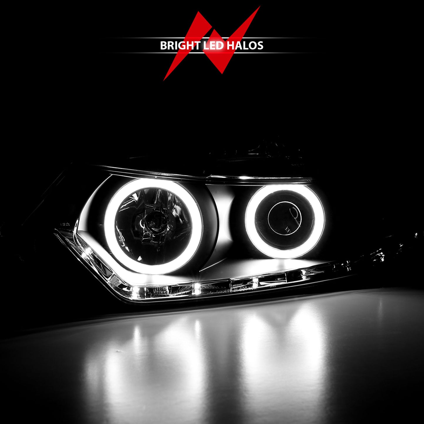 ANZO USA - Projector Headlight Set W/Halo - 121393