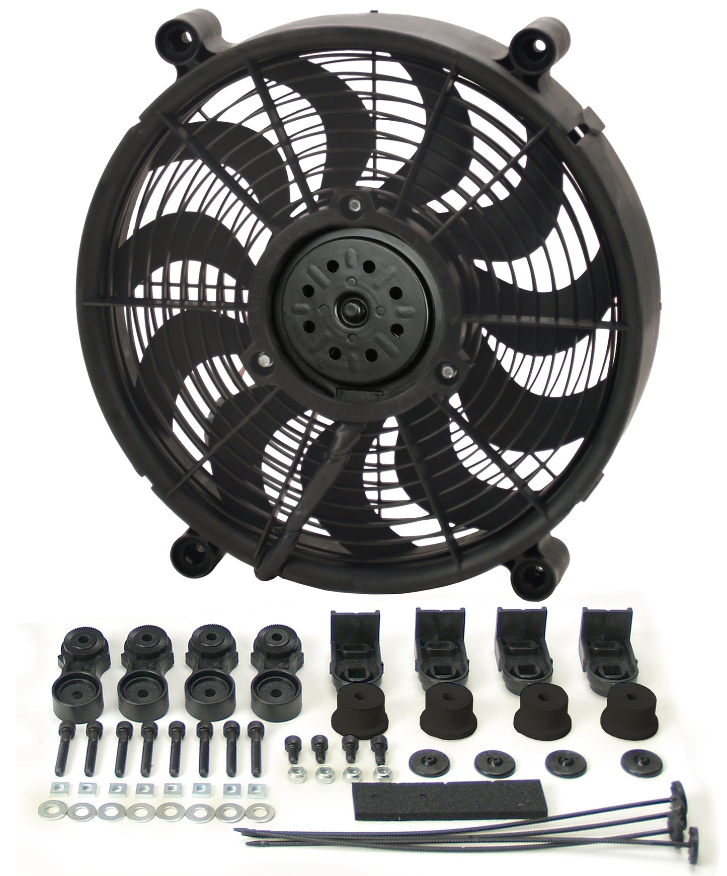 14" High Output Single RAD Pusher/Puller Fan With Premium Mount Kit