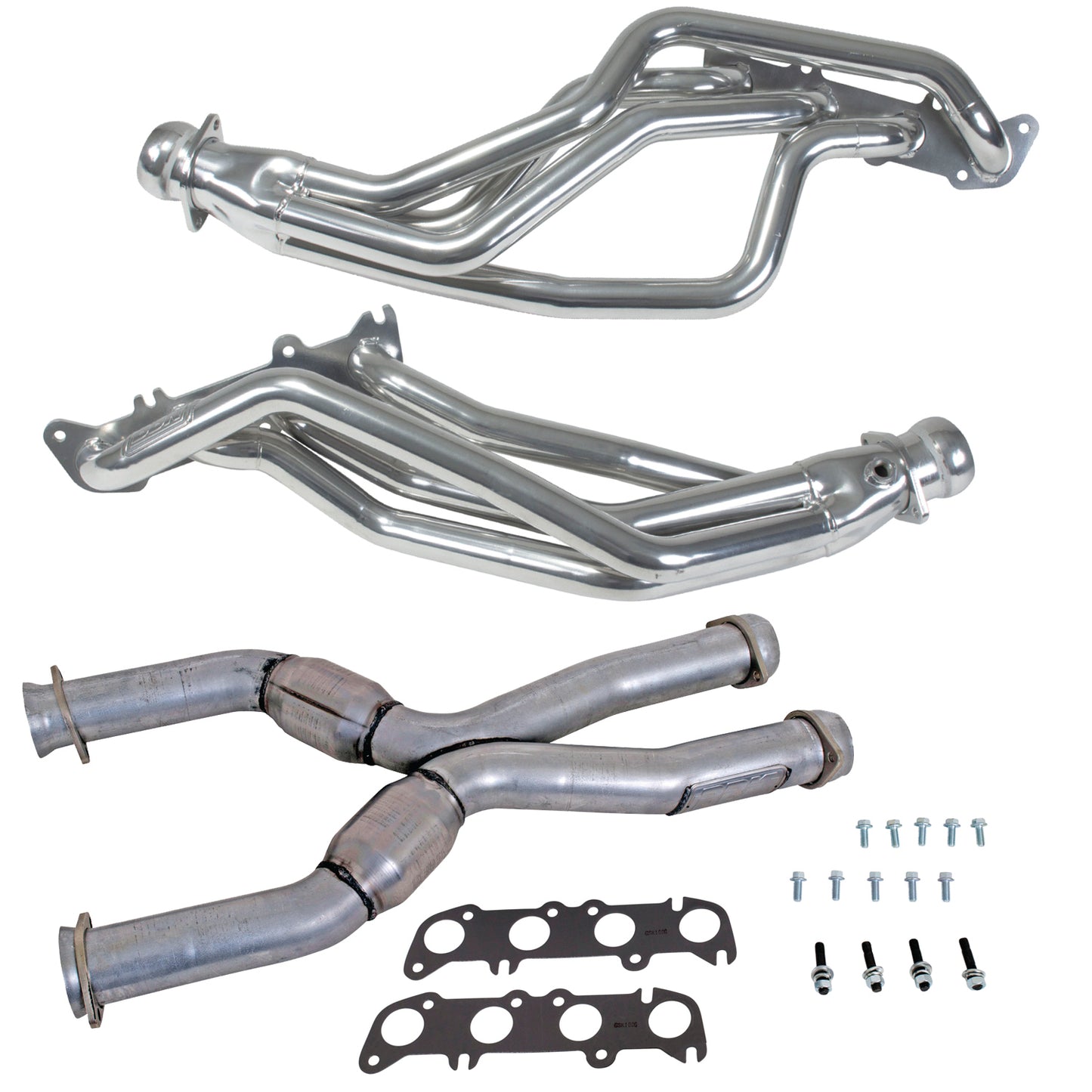 86-04 MUSTANG COYOTE SWAP 1-3/4" LONG TUBE HEADERS PLUS MID PIPE (SILVER)