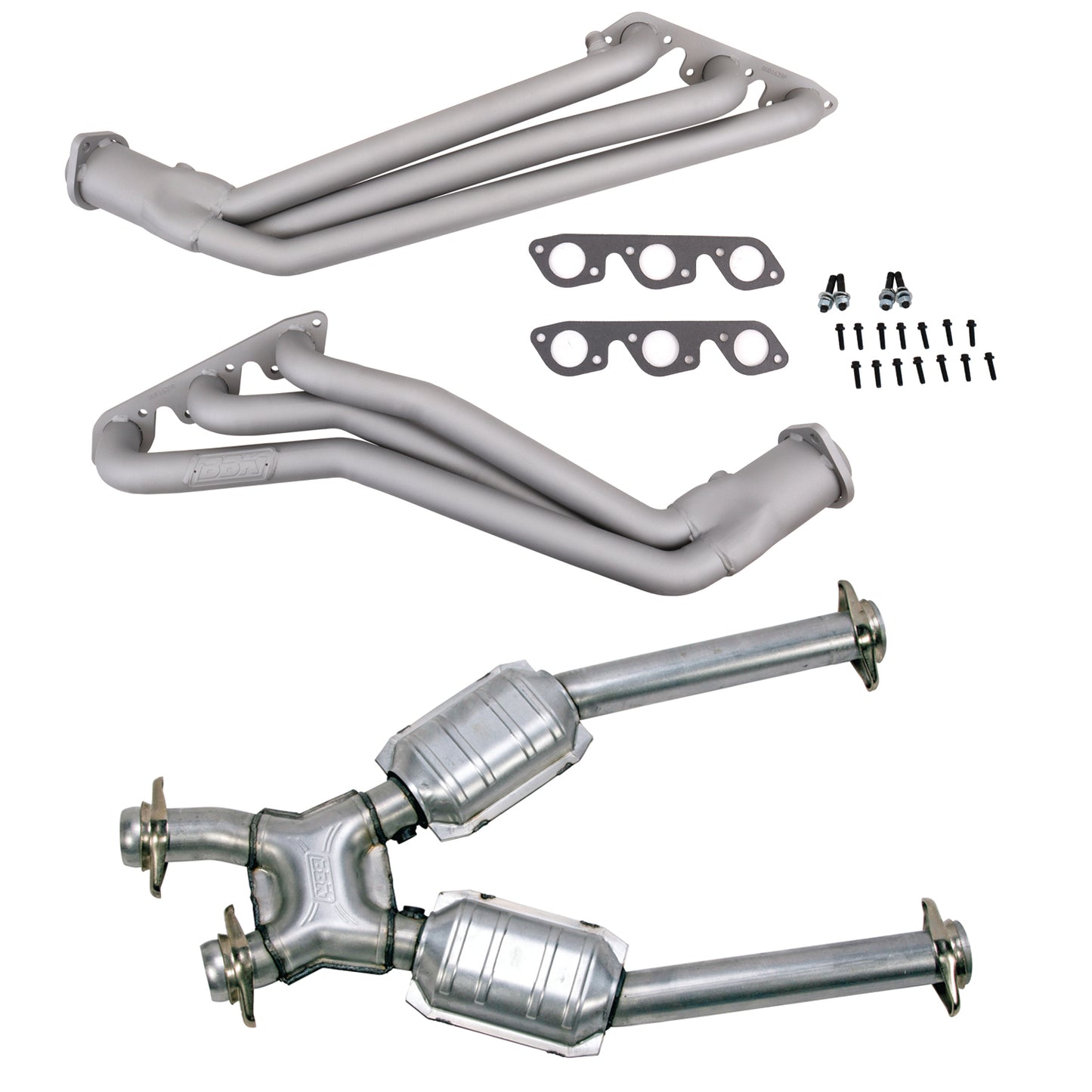 99-04 MUSTANG V6 1-5/8" LONG TUBE HEADERS PLUS MID PIPE (TITANIUM CERAMIC)