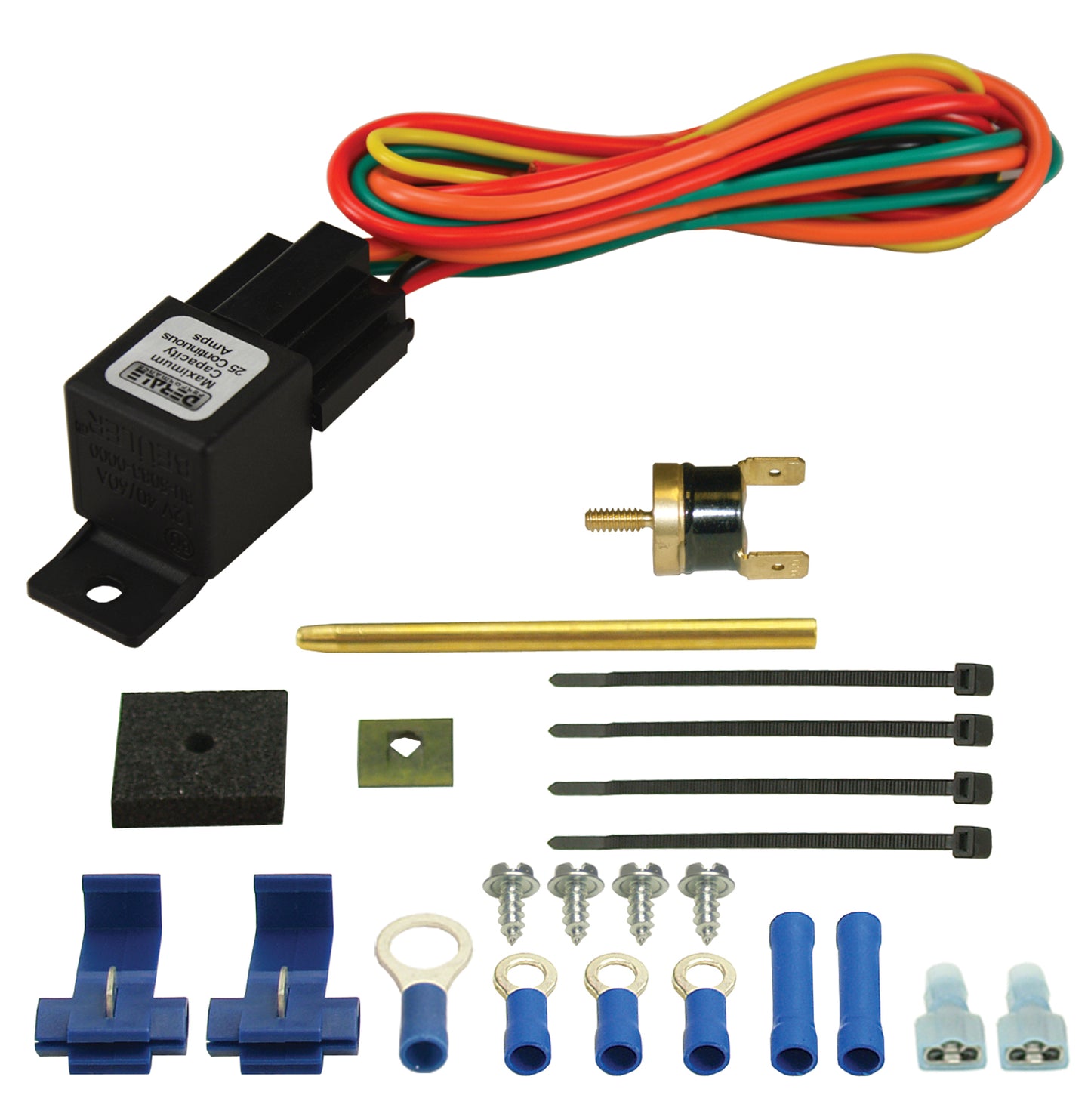Premium Single Stage 180°F Fan Controller With Push In Probe 25 Amp