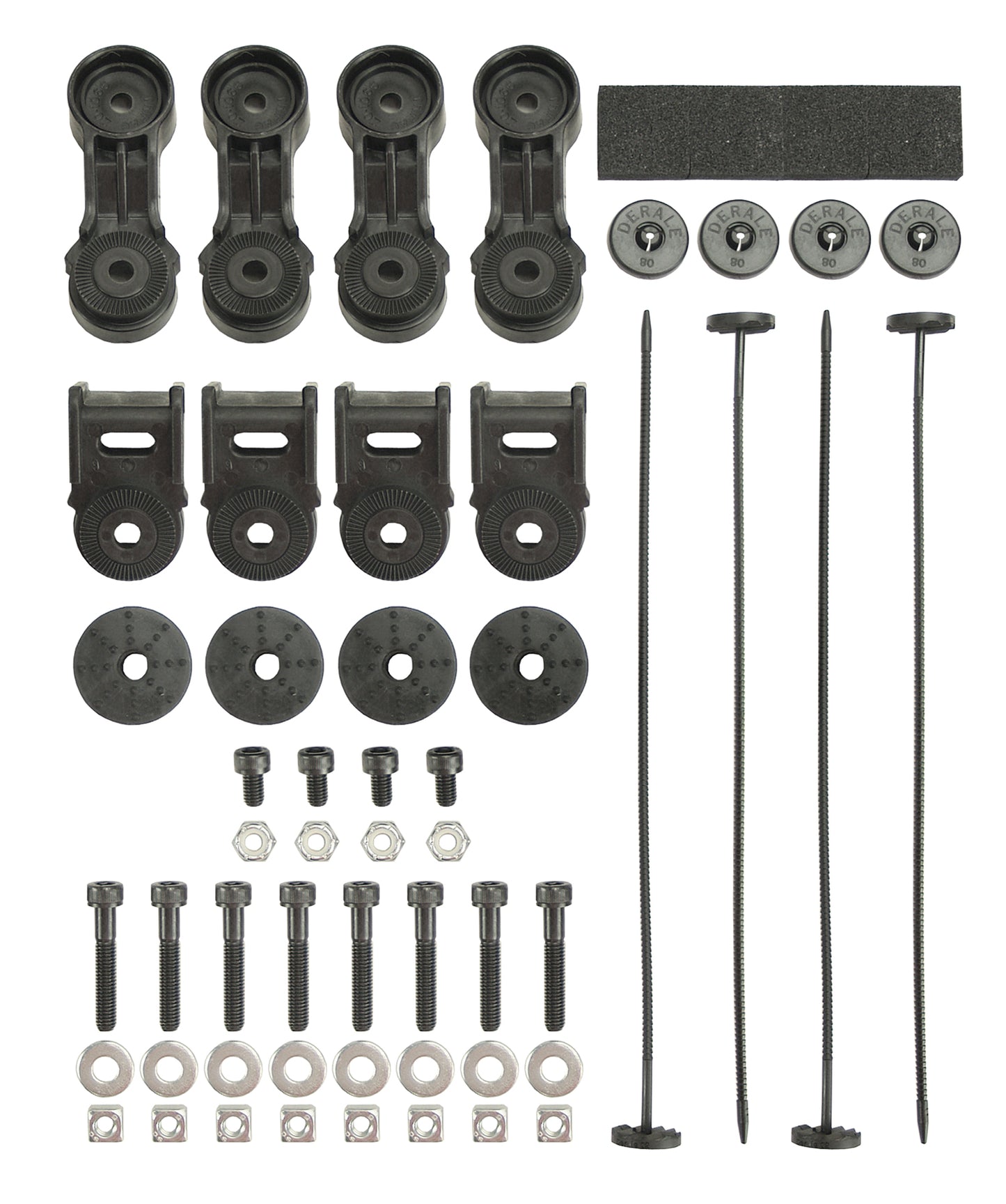 Premium High Output RAD Fan Mnt. Kit W/ Ratcheting Brackets / Nylon Rods / Clips
