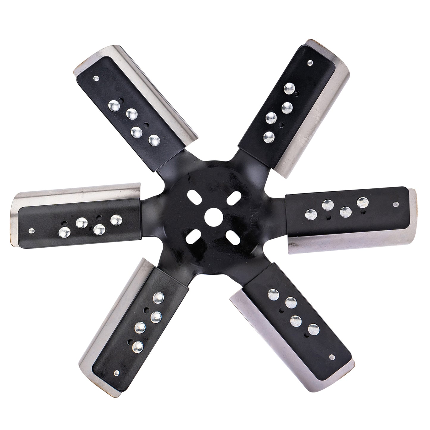15" Heavy Duty Stainless Steel Reverse Rotation Flex Fan Black Hub