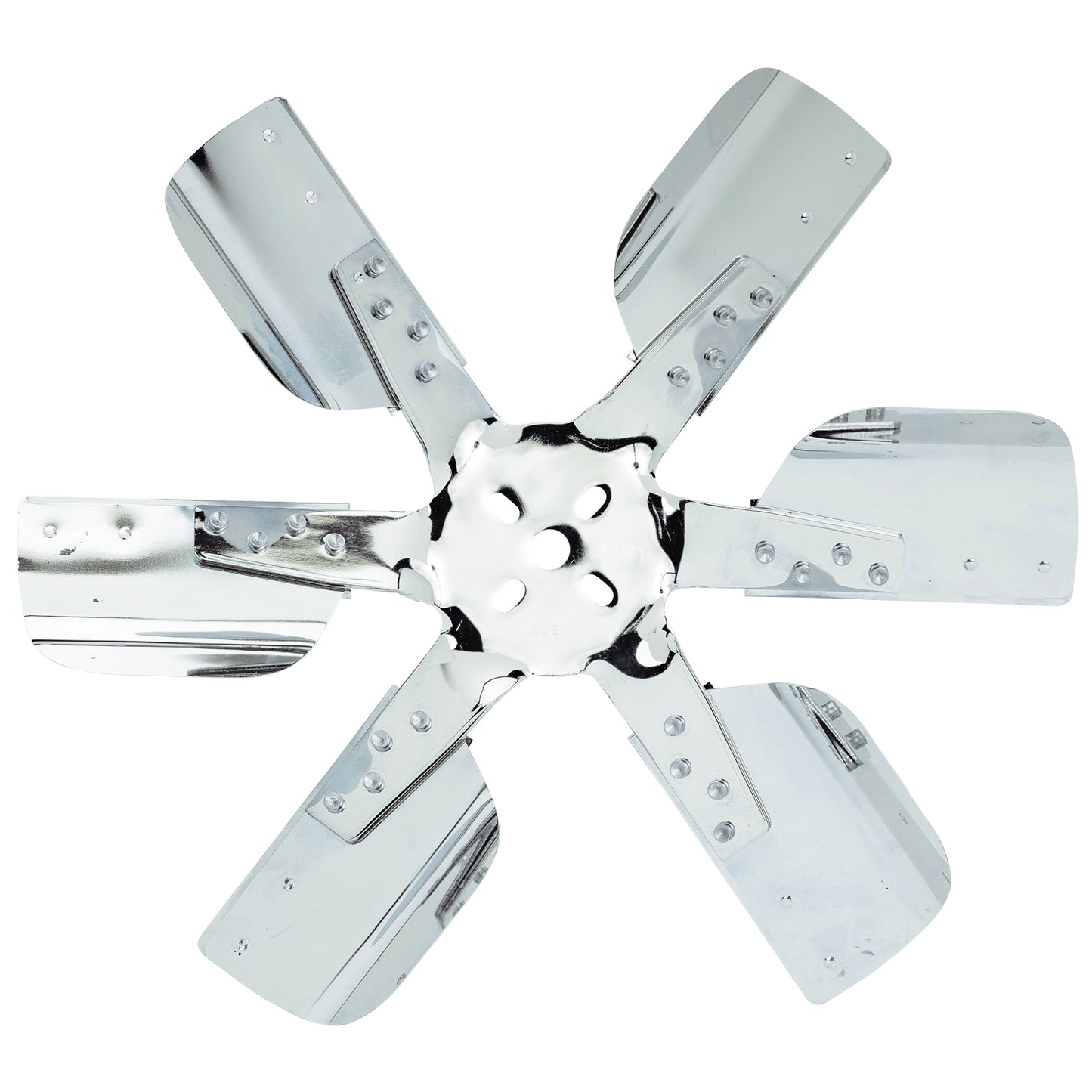 17" Heavy Duty Stainless Steel Reverse Rotation Flex Fan Chrome Hub