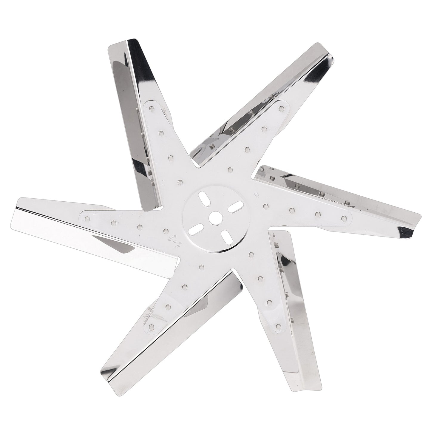 18" High Performance Stainless Steel Reverse Rotation Flex Fan Chrome Hub
