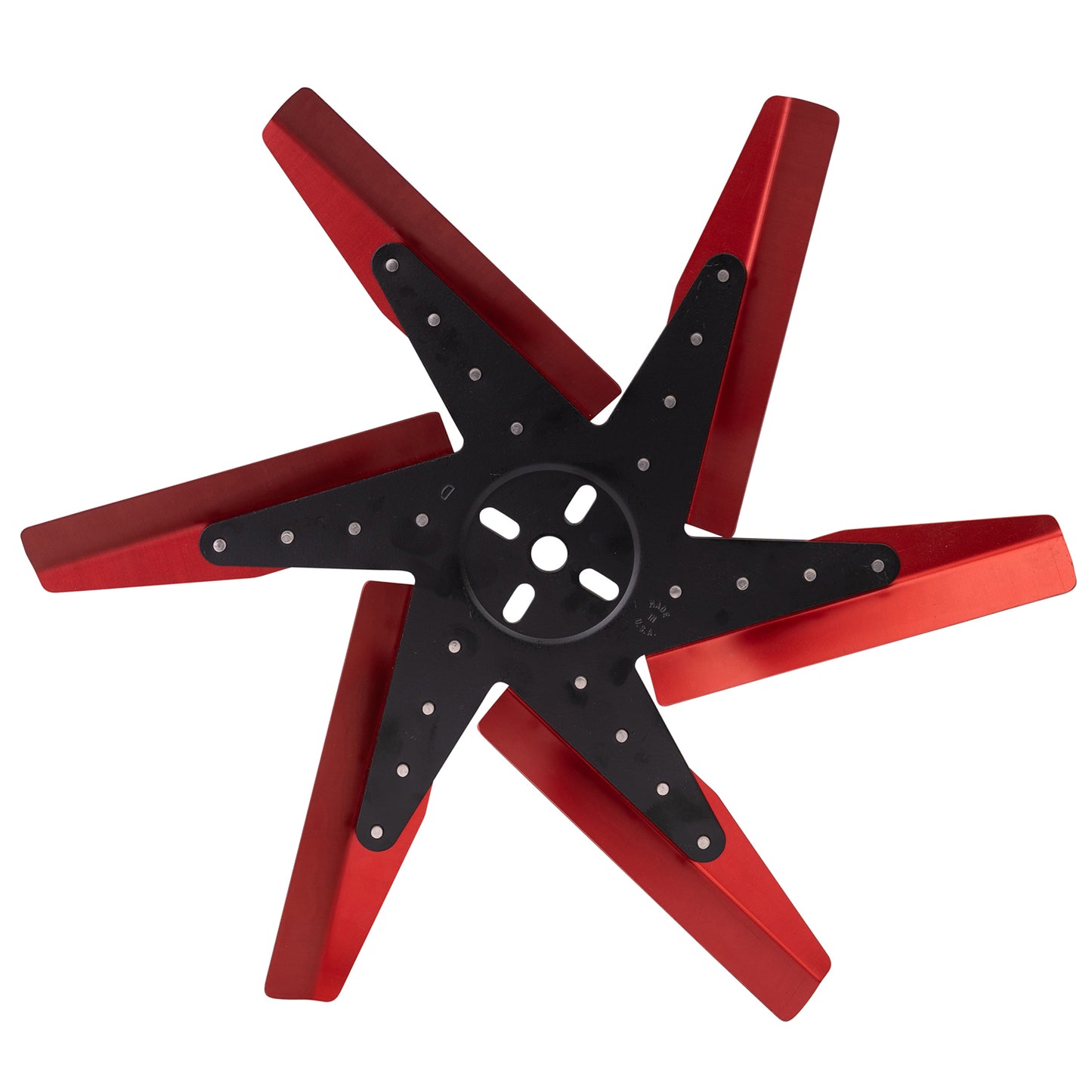 18" High Performance Aluminum Standard Rotation Flex Fan Red Blade W/ Black Hub