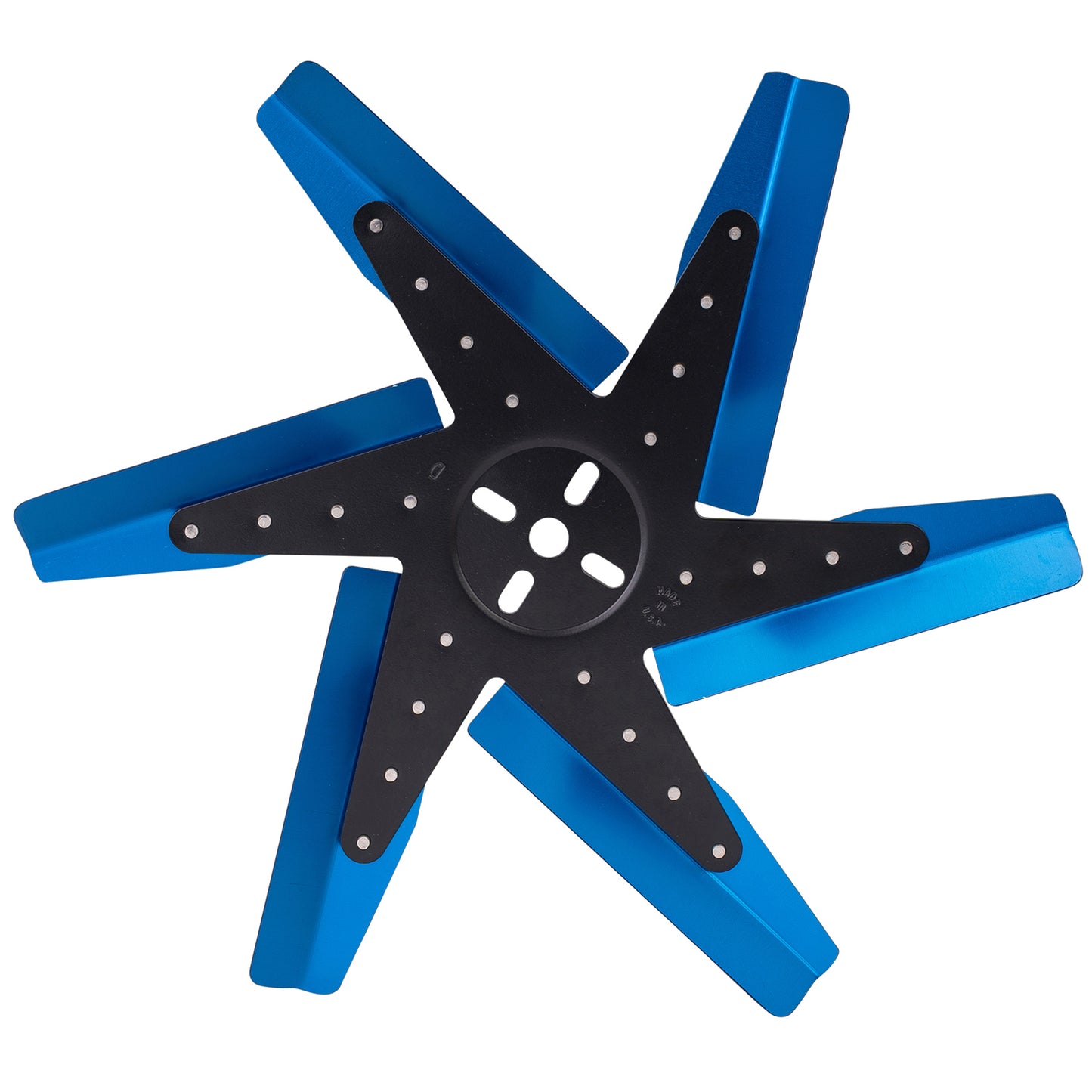 17" High Performance Aluminum Standard Rotation Flex Fan Blue Blade W/ Black Hub