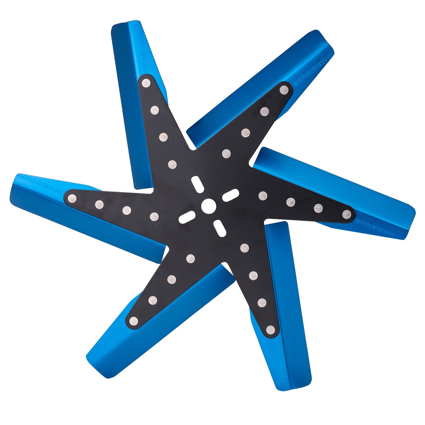 17" High Performance Aluminum Standard Rotation Flex Fan Blue Blade W/ Black Hub