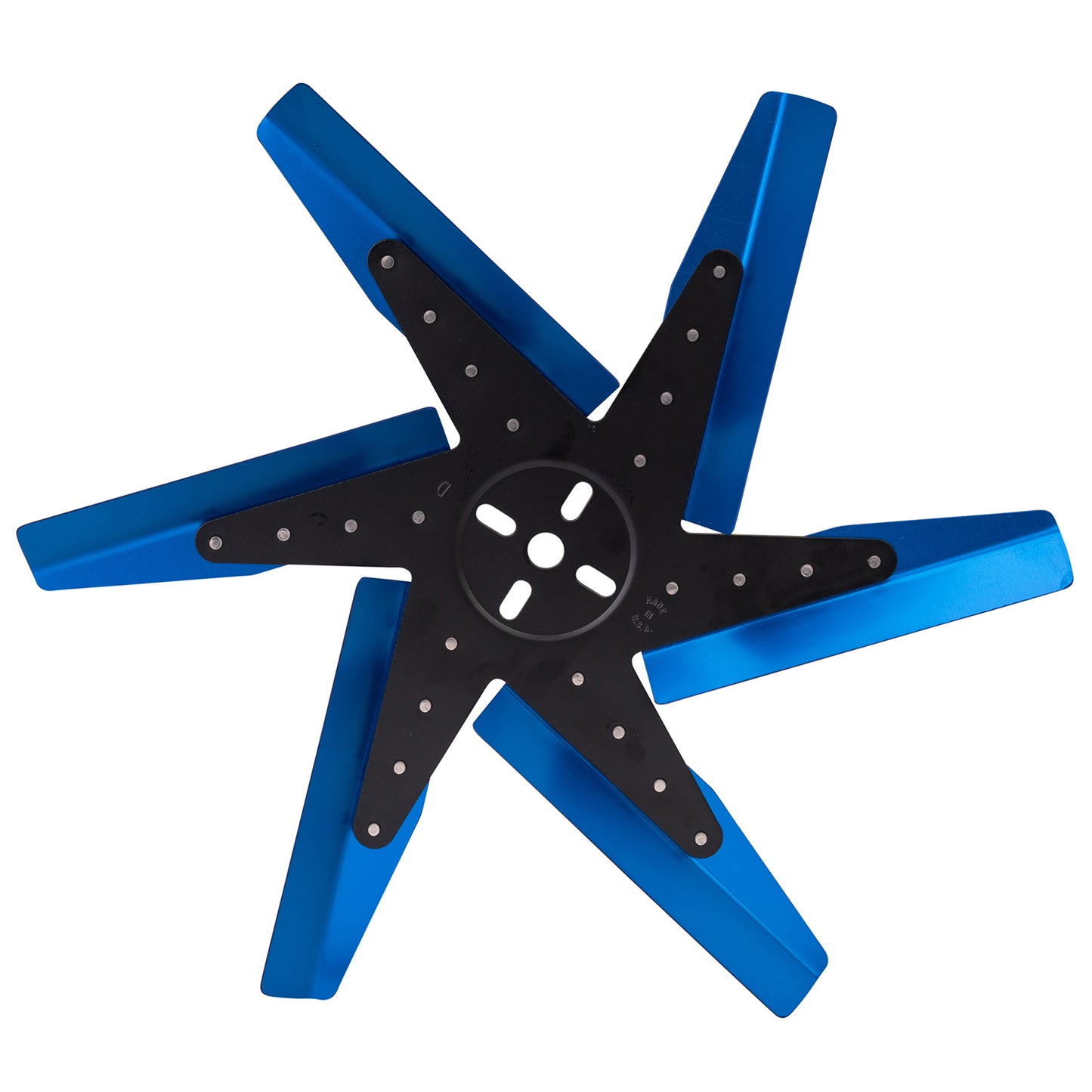 18" High Performance Aluminum Standard Rotation Flex Fan Blue Blade W/ Black Hub