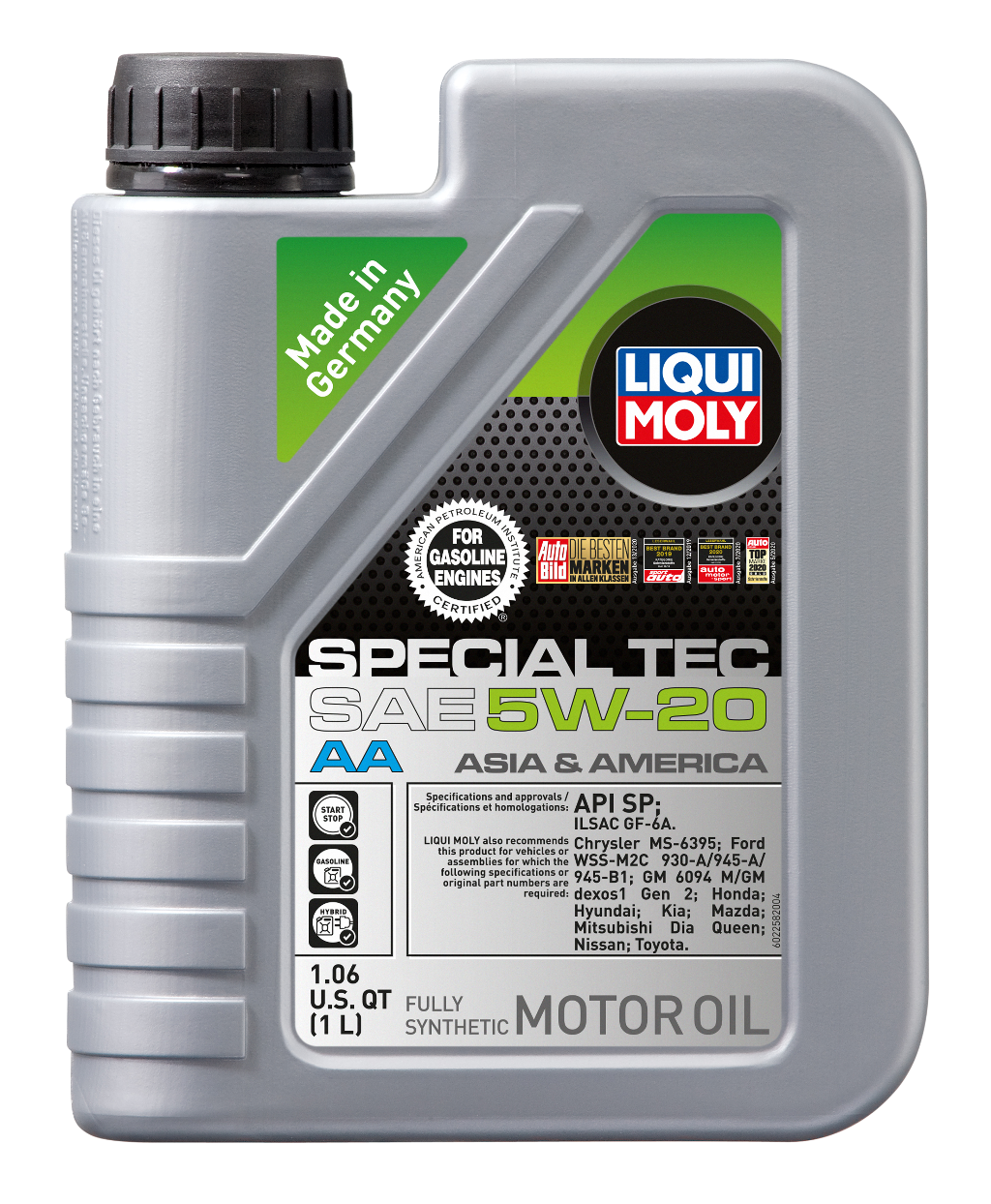 LIQUI MOLY motor oil bottle on a white background