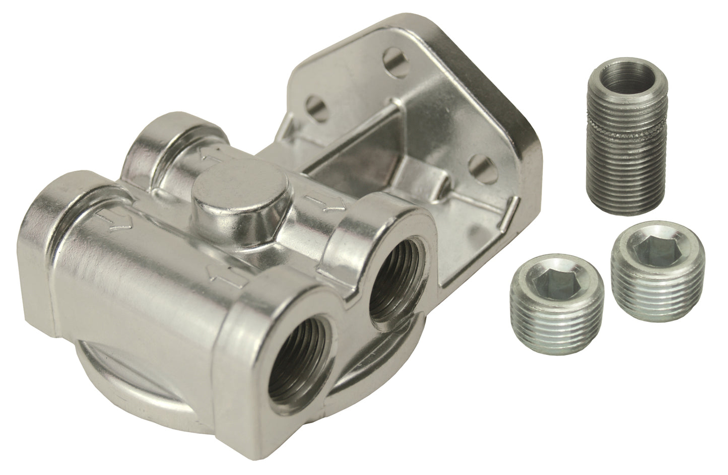Single Side Ports 3/8" NPT Filter Mount With 3/4"-16 Filter Threads