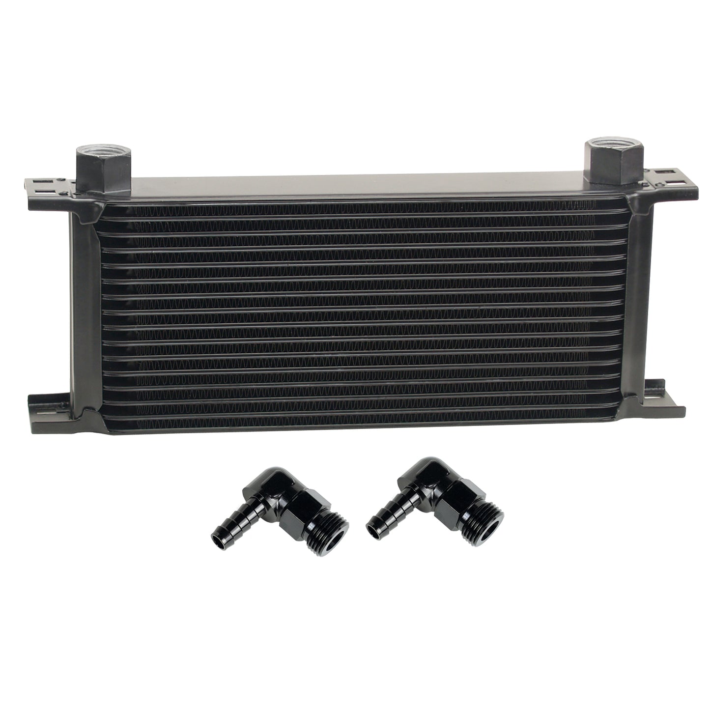 16 Row Series 10000 Stack Plate Oil Fluid Cooler 90 Degree Swivel -10AN