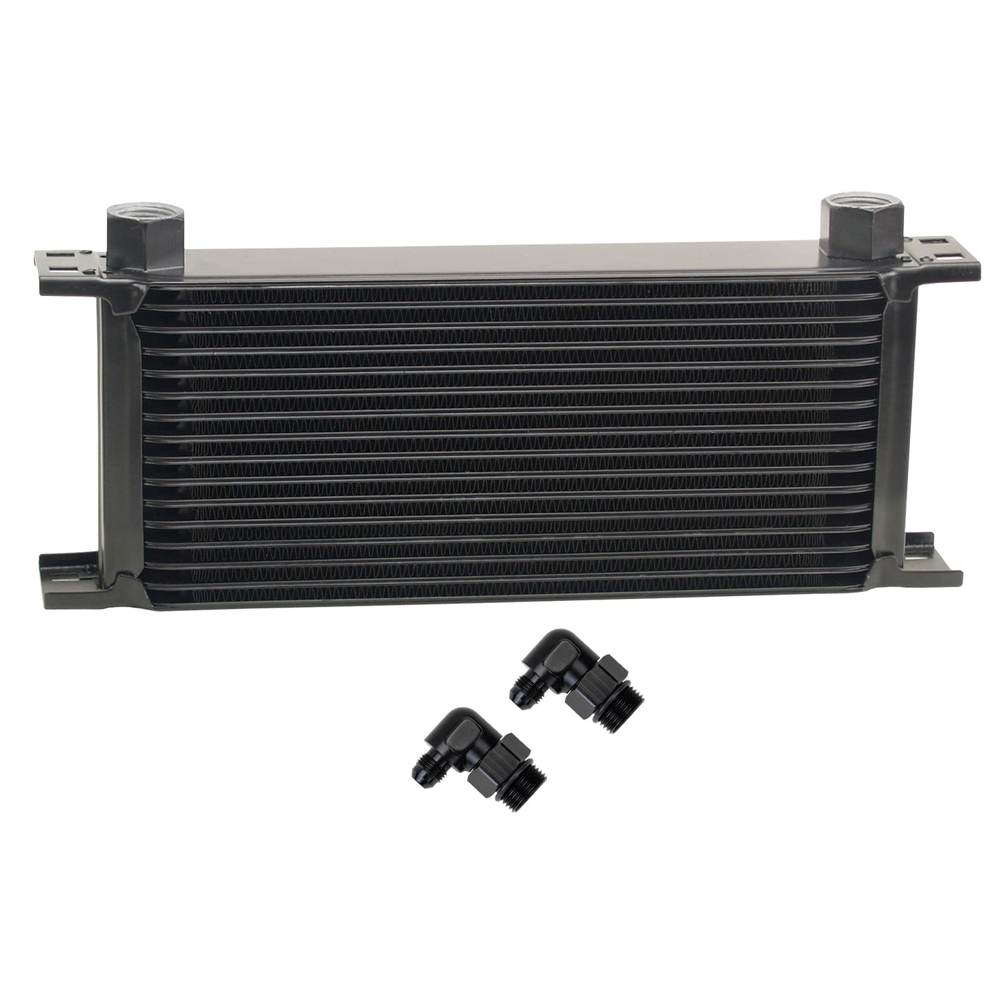 16 Row Series 10000 Stack Plate Oil Fluid Cooler 90 Degree Swivel -6AN