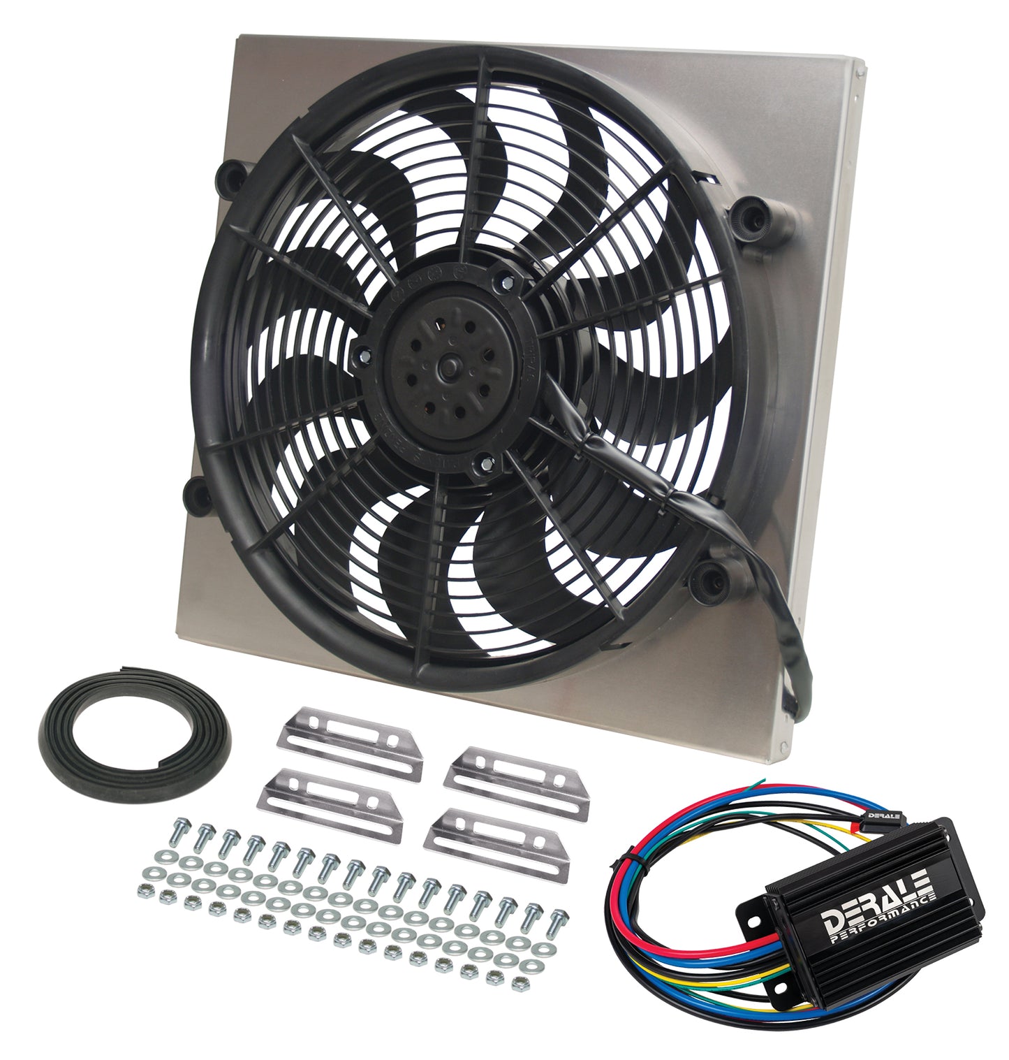 Powerpack - High Output Single 17" RAD Fan/Alum Shroud Kit W/ PWM Controller