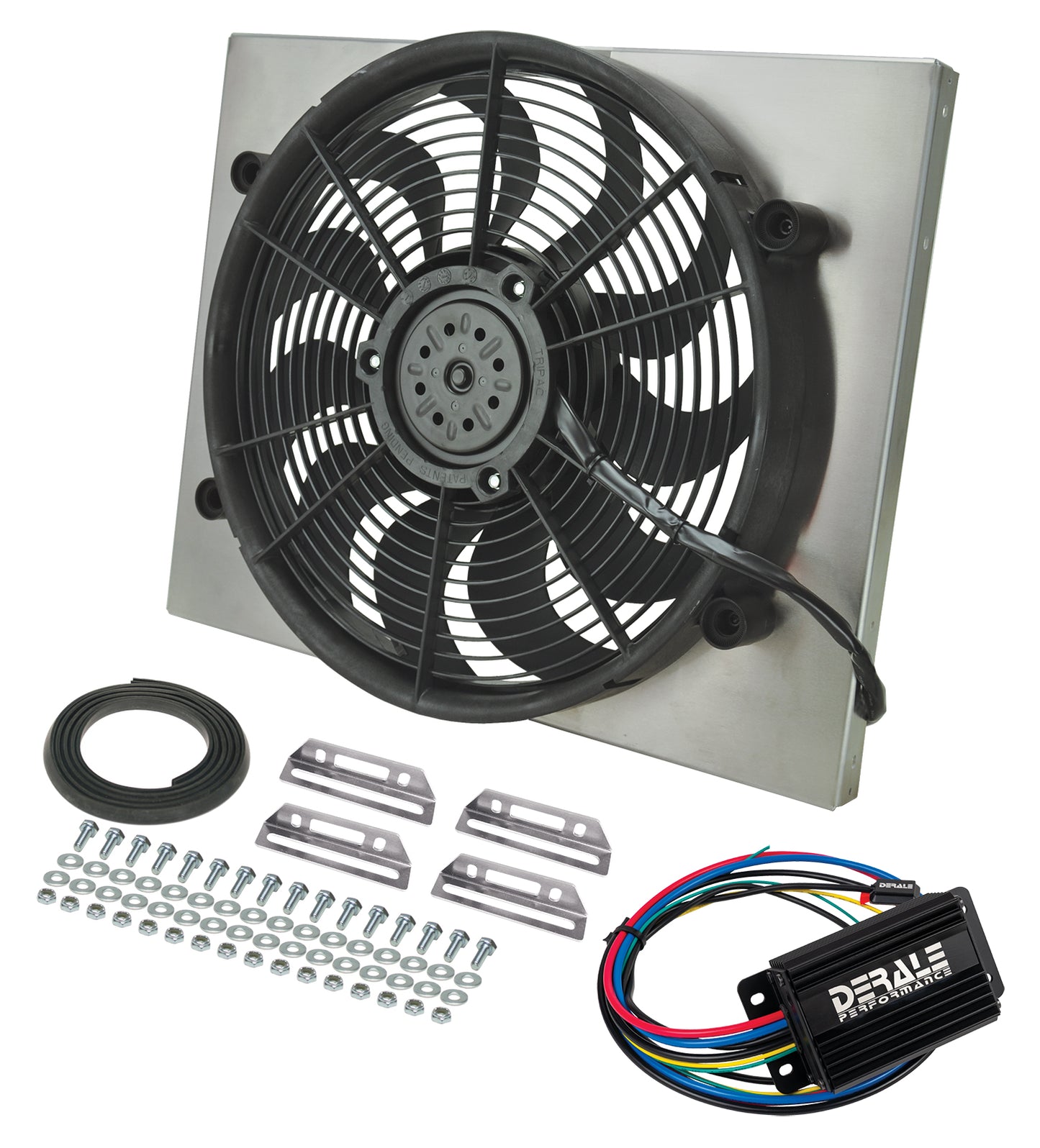 Powerpack - High Output Single 17" RAD Fan/Alum Shroud Kit W/ PWM Controller