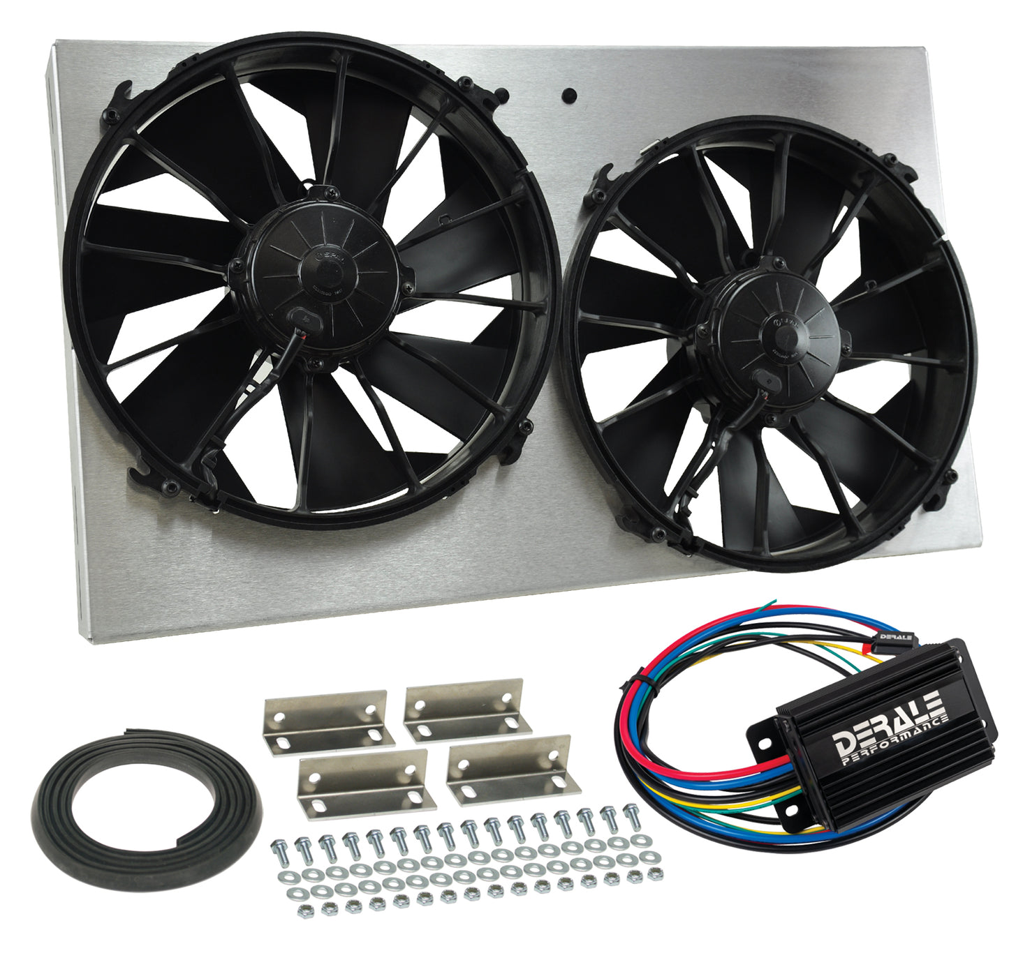Powerpack - High Output Dual 12" RAD Fan/Alum Shroud Kit W/ PWM Controller