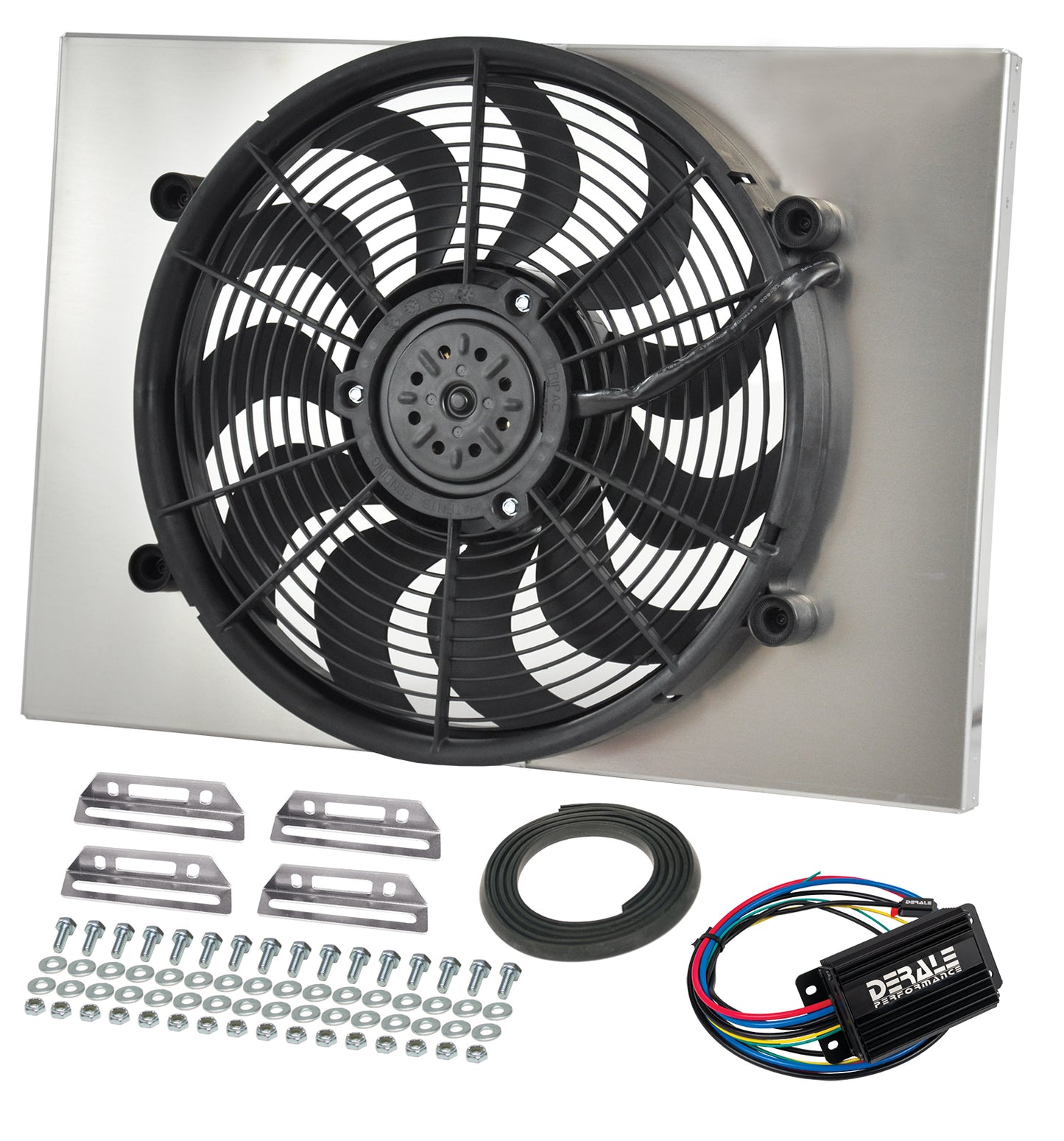 Powerpack - High Output Single 17" RAD Fan/Alum Shroud Kit W/ PWM Controller