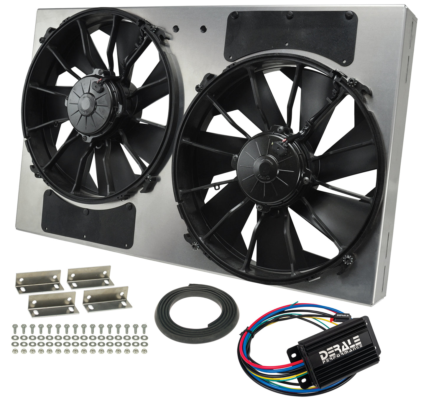 Powerpack - High Output Dual 12" RAD Fan/Alum Shroud Kit W/ PWM Controller
