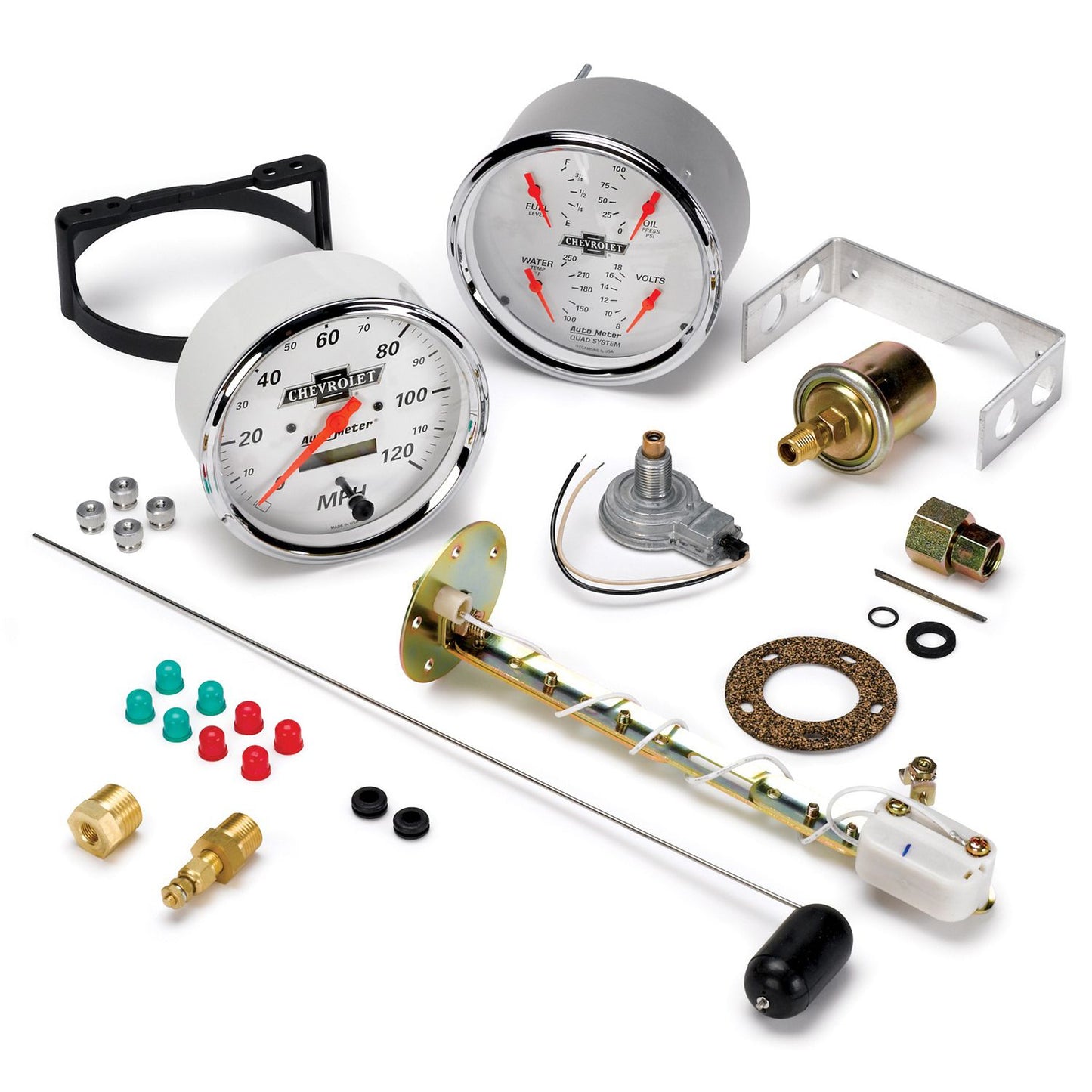 AutoMeter 2 Pc. Gauge Kit 2-1/16 in. Fuel Level, 240-33 Ω Chevrolet Heritage Bowtie - ATM-1303-00408