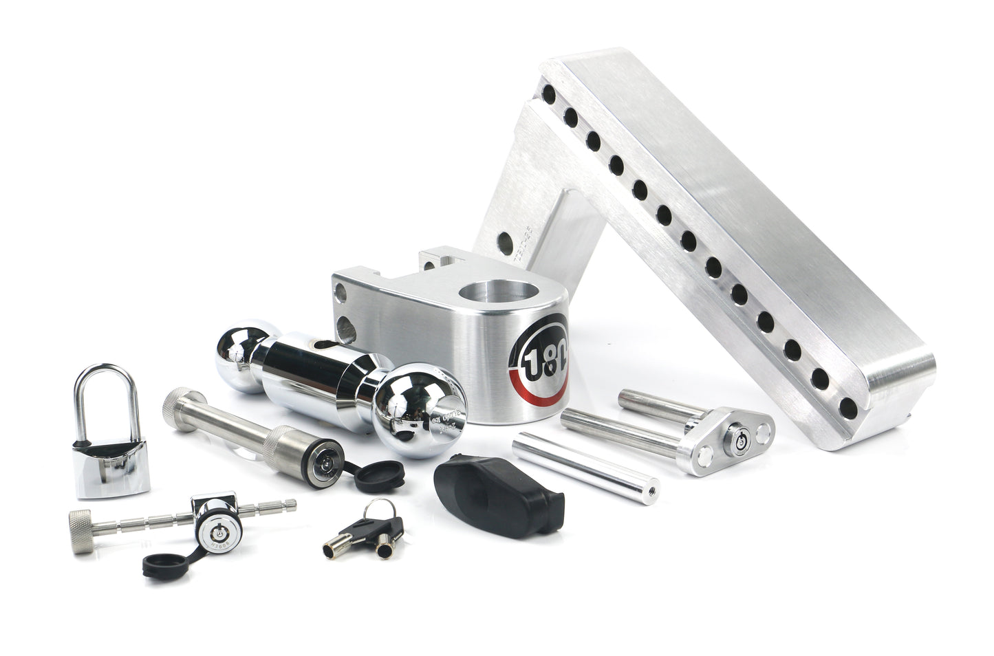 180 Hitch Chrome Ball 10" Drop Hitch With 2.5" Shank Keyed Alike WS05 WS11 WS12 Included