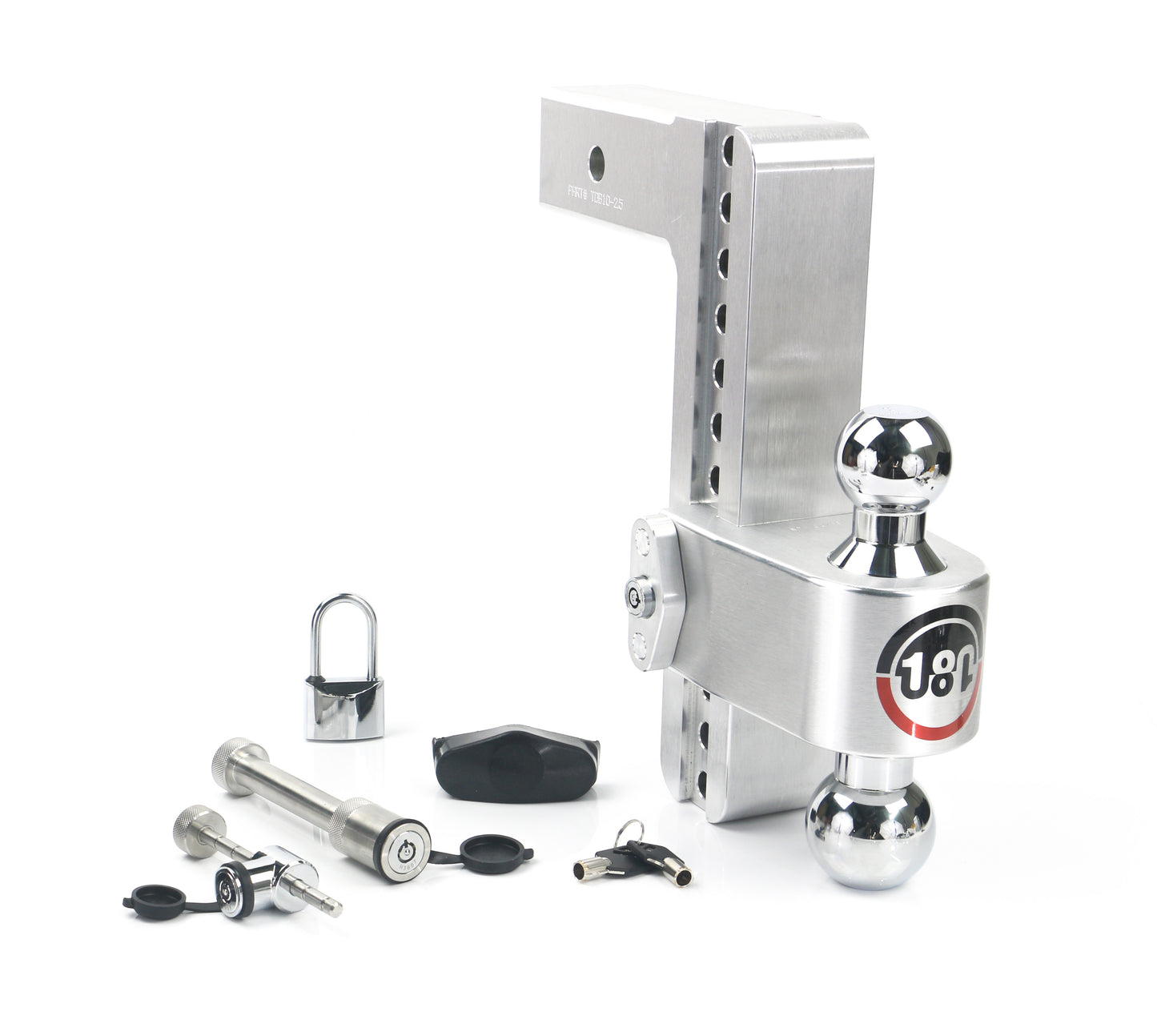 180 Hitch Chrome Ball 10" Drop Hitch With 2.5" Shank Keyed Alike WS05 WS11 WS12 Included