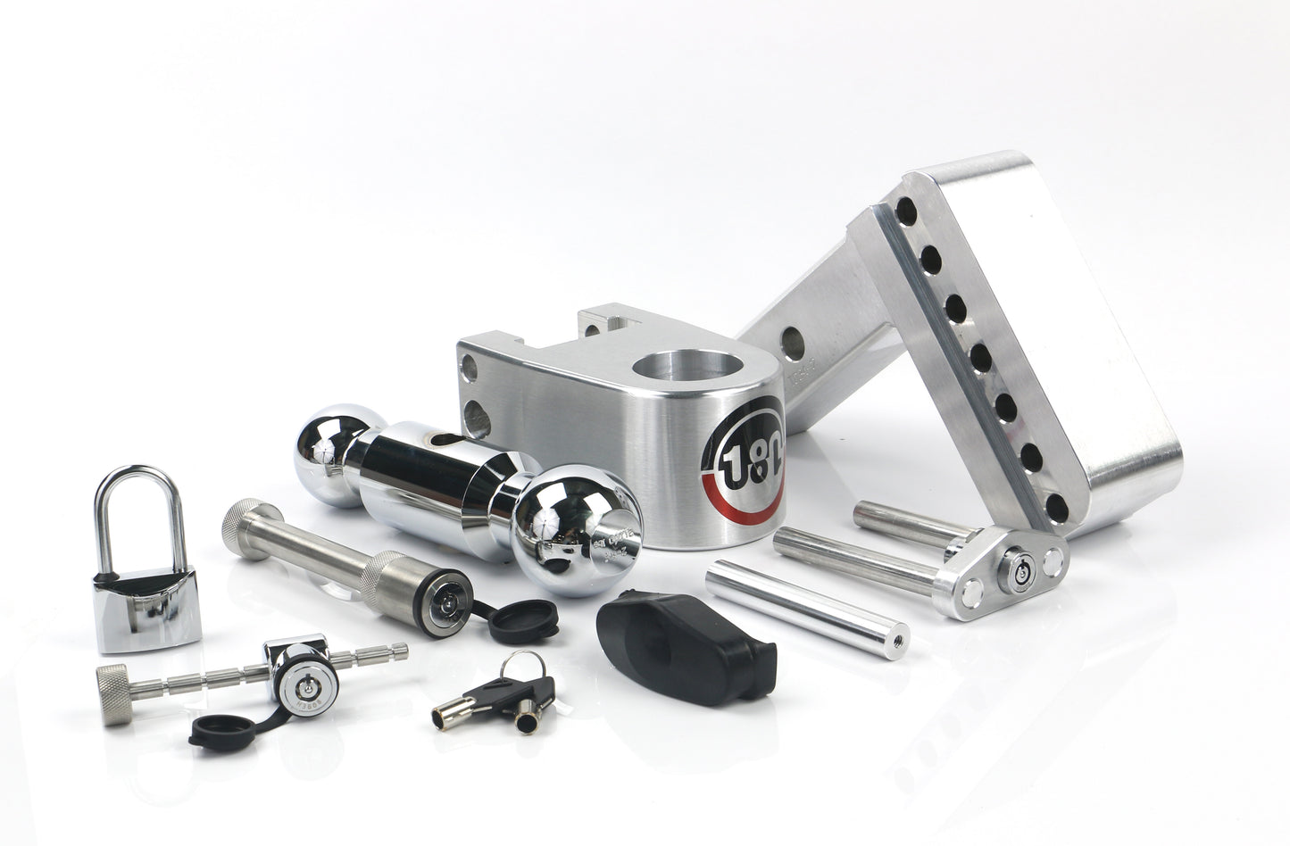 180 Hitch Chrome Ball 4" Drop Hitch With 2" Shank Keyed Alike WS05 WS11 WS12 Included