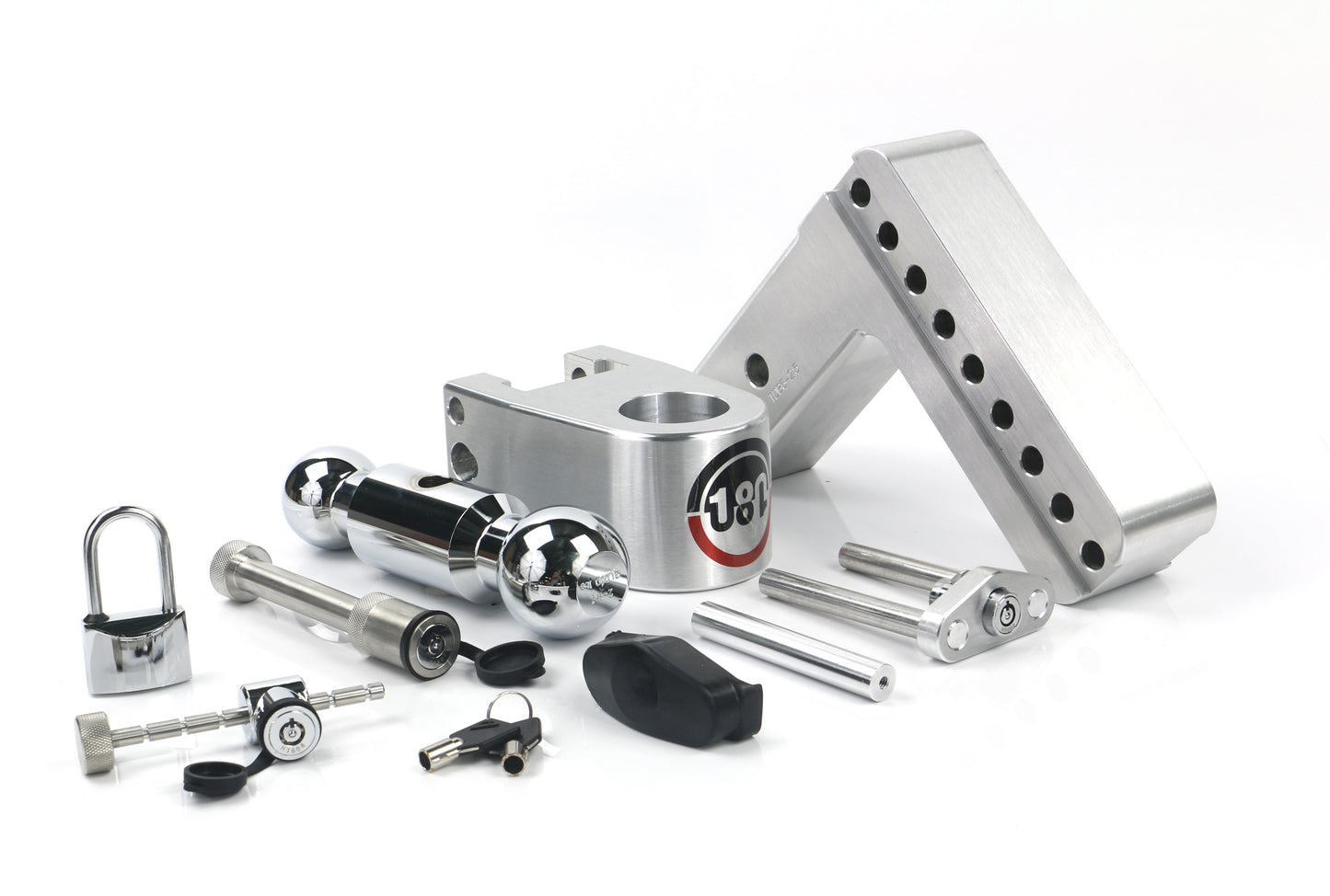 180 Hitch Chrome Ball 6" Drop Hitch With 2.5" Shank Keyed Alike WS05 WS11 WS12 Included