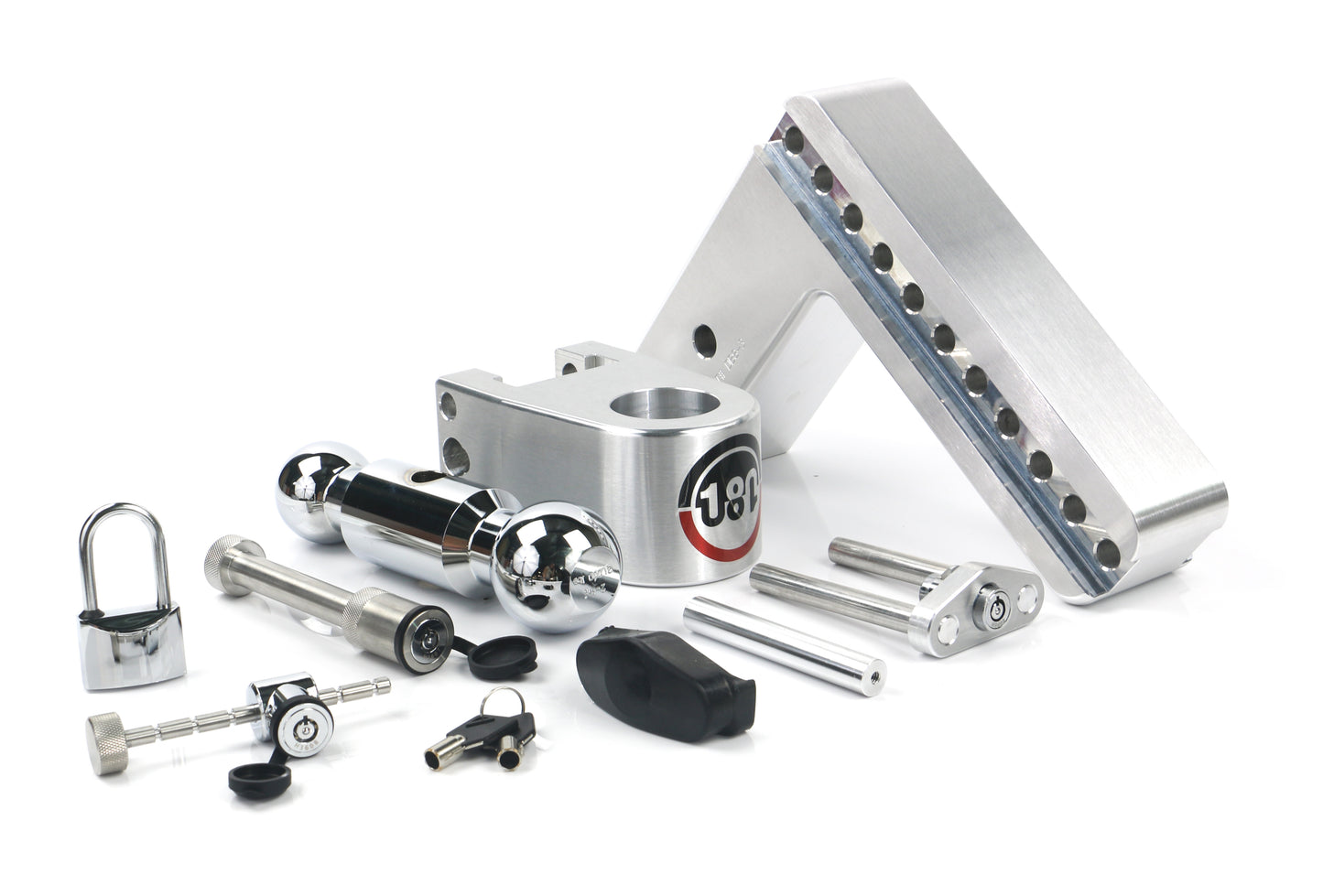 180 Hitch Chrome Ball 8" Drop Hitch With 3" Shank Keyed Alike WS05 WS11 WS12 Included