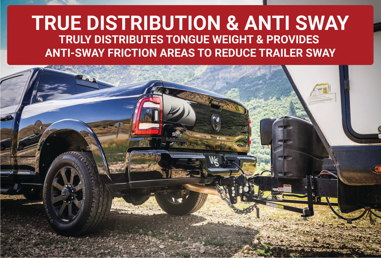 TrueTow Middle Weight Weight Distribution 4" Drop 2.5" Receiver 8.5K GTWR W/ Keyed Alike Hitch Pin
