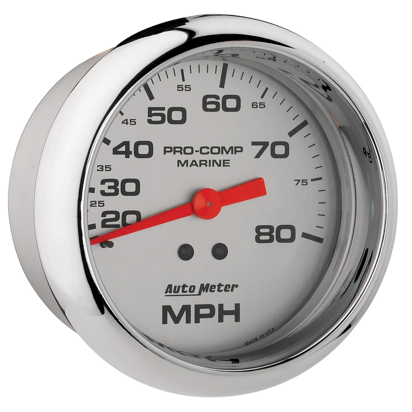 3-3/8 In. MECHANICAL SPEEDOMETER 0-80 MPH MARINE CHROME ULTRA-LITE