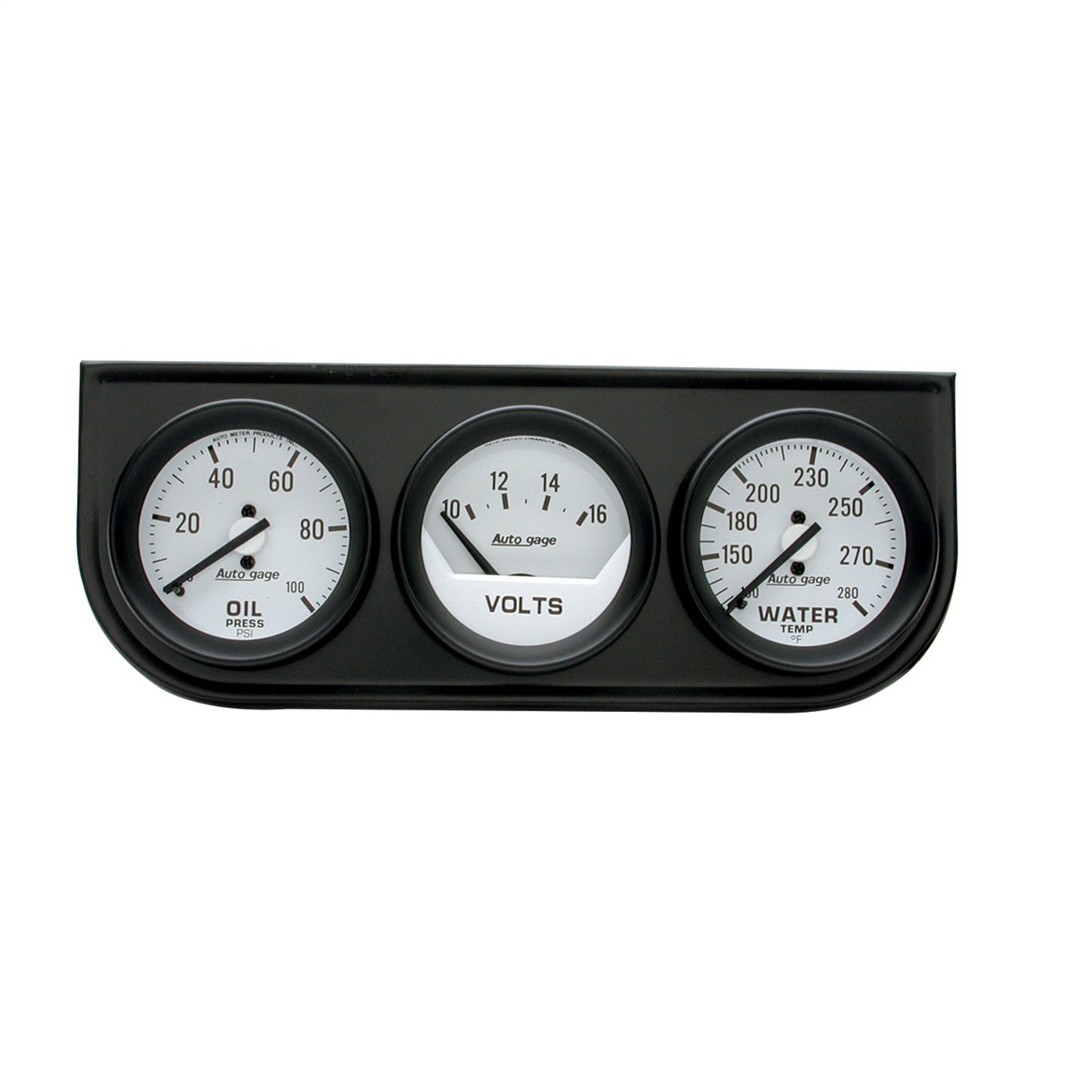 GAUGE CONSOLE OILP/WTMP/VOLT 2-1/16 In. 100 PSI/280 Fahrenheit/16V WHT DIAL BLK BZL AG