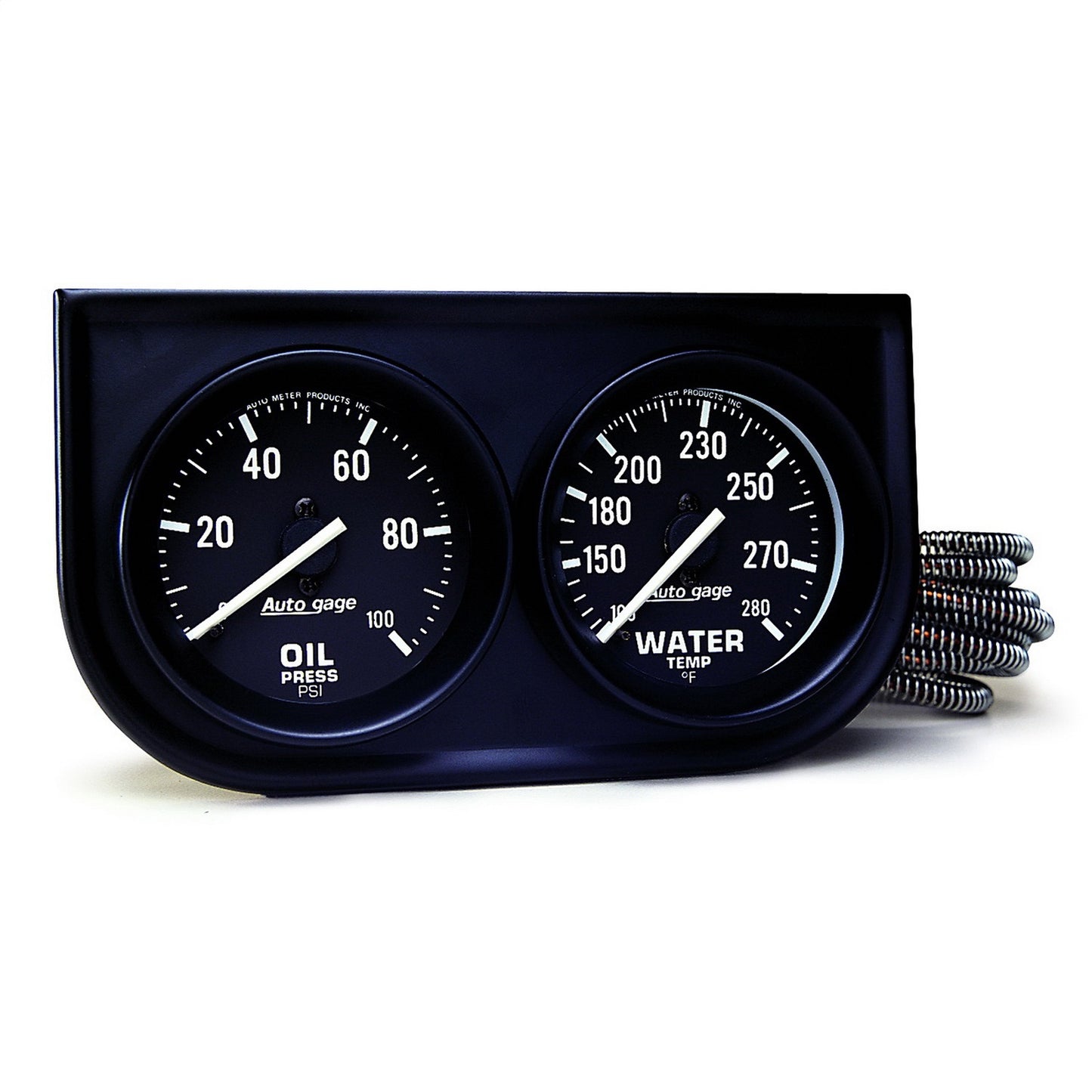 GAUGE CONSOLE OILP/WTMP 2-1/16 In. 100 PSI/280 Fahrenheit BLK DIAL BLK BZL AUTOGAGE