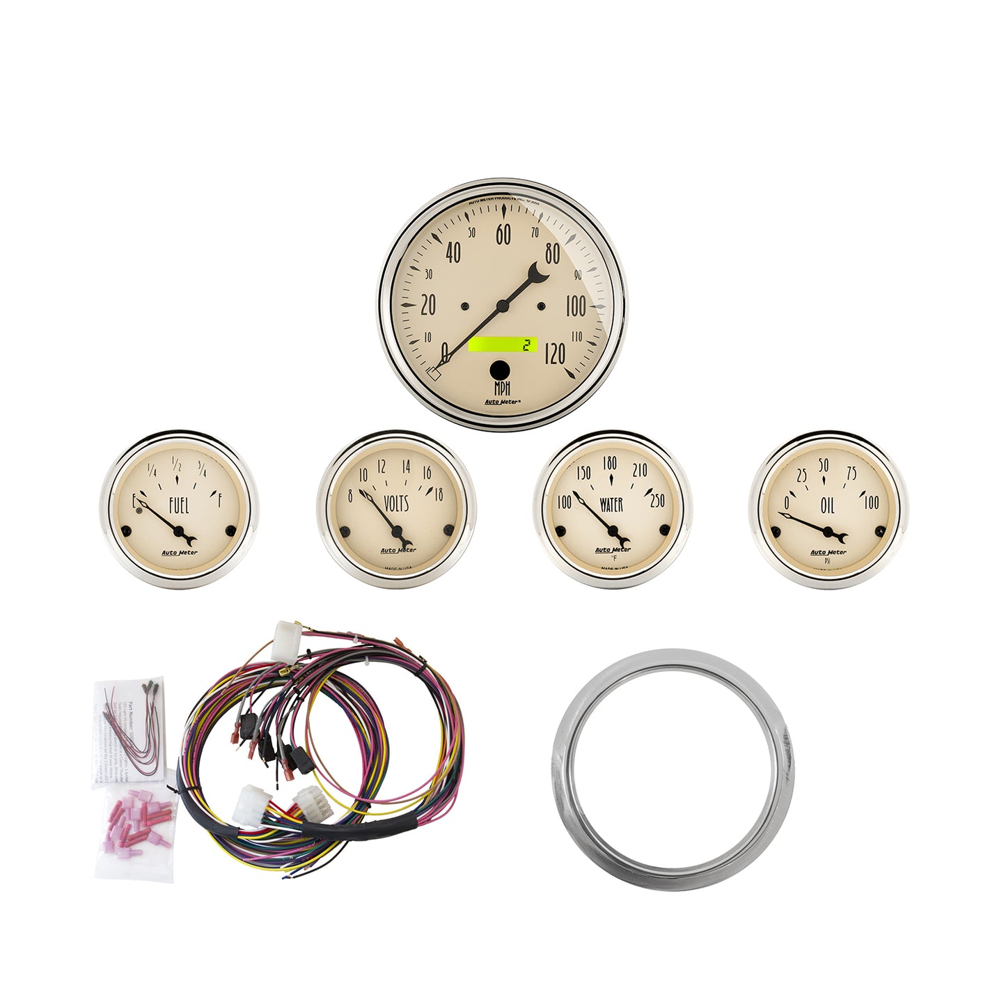 5 GAUGE DIRECT-FIT DASH KIT CHEVY CAR 59-60 ANTIQUE BEIGE