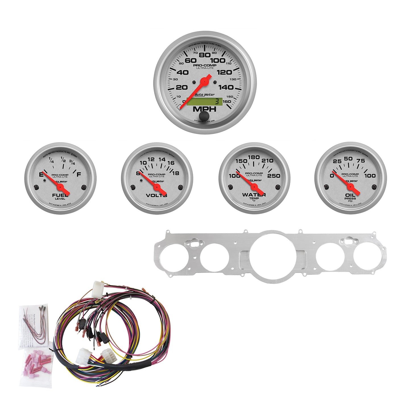 5 GAUGE DIRECT-FIT DASH KIT MUSTANG 65-66 ULTRA-LITE