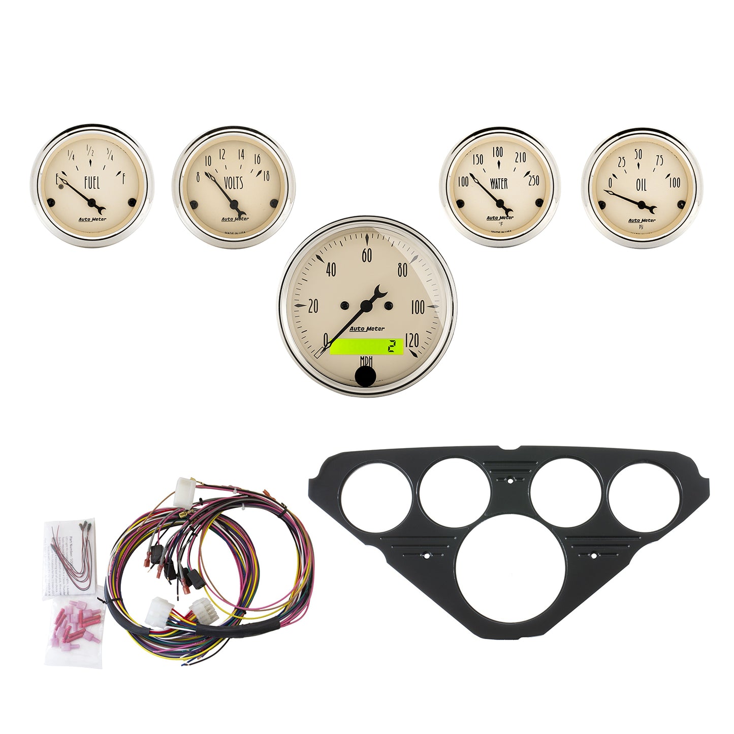 5 GAUGE DIRECT-FIT DASH KIT CHEVY TRUCK 55-59 ANTIQUE BEIGE