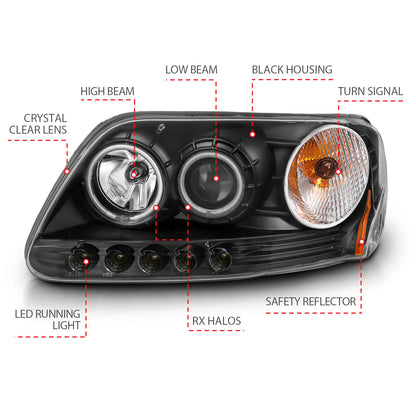 ANZO USA - Projector Headlight Set W/Halo - 111097