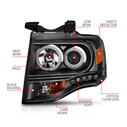 ANZO USA - Projector Headlight Set W/Halo - 111113