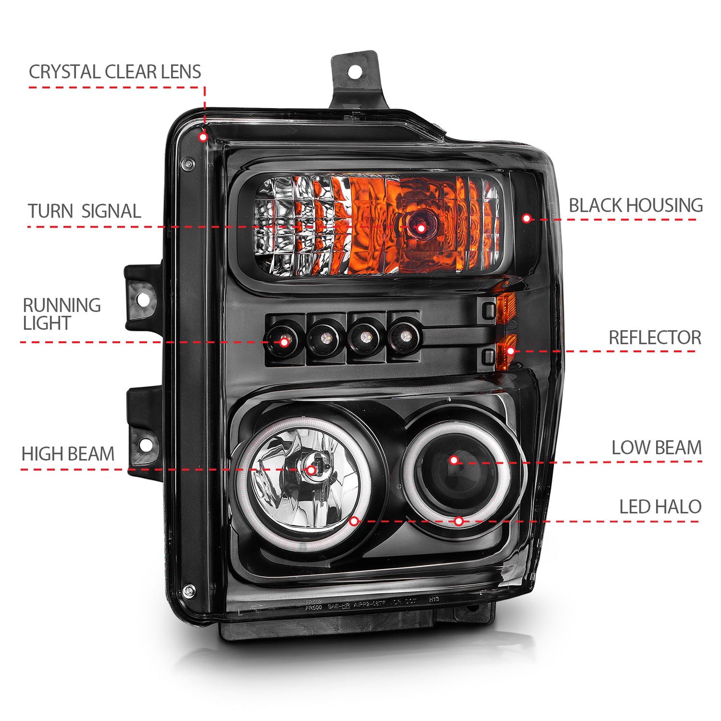 ANZO USA - Projector Headlight Set W/Halo - 111168
