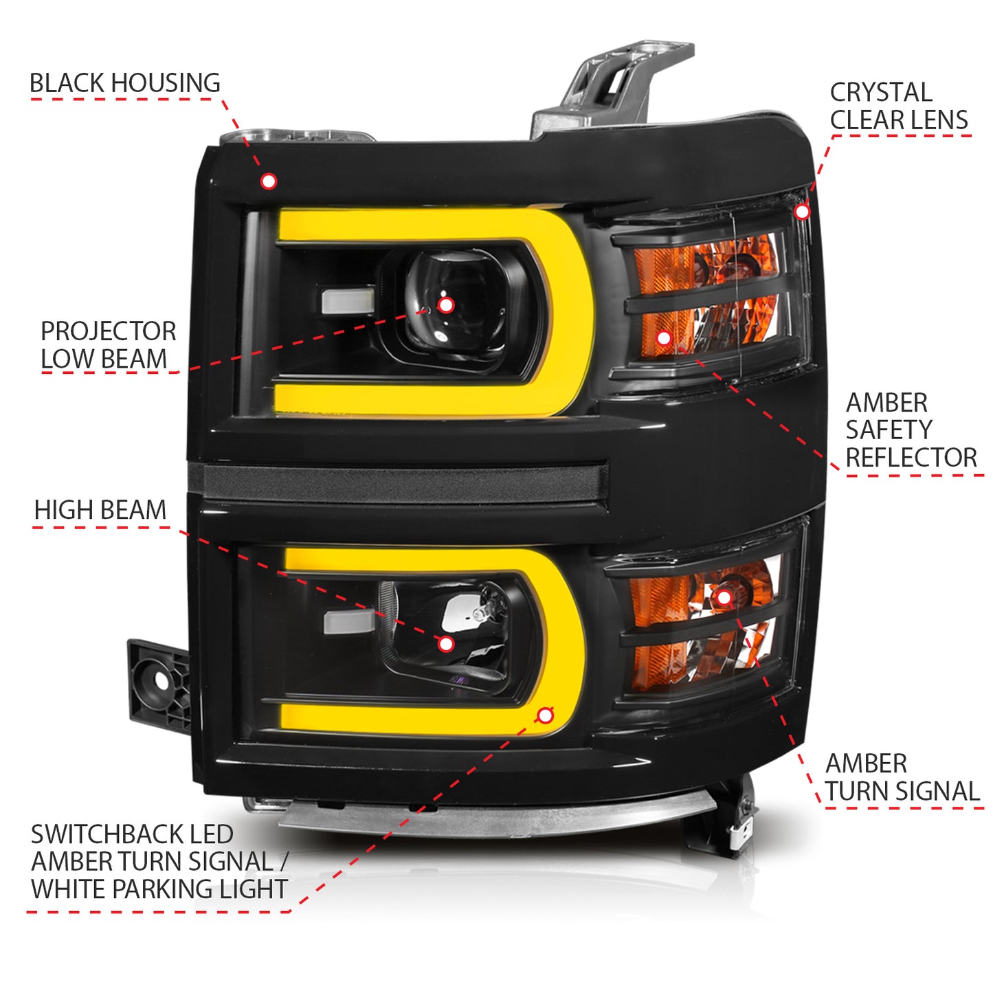 ANZO USA - ANZO USA Projector Headlights - 111412