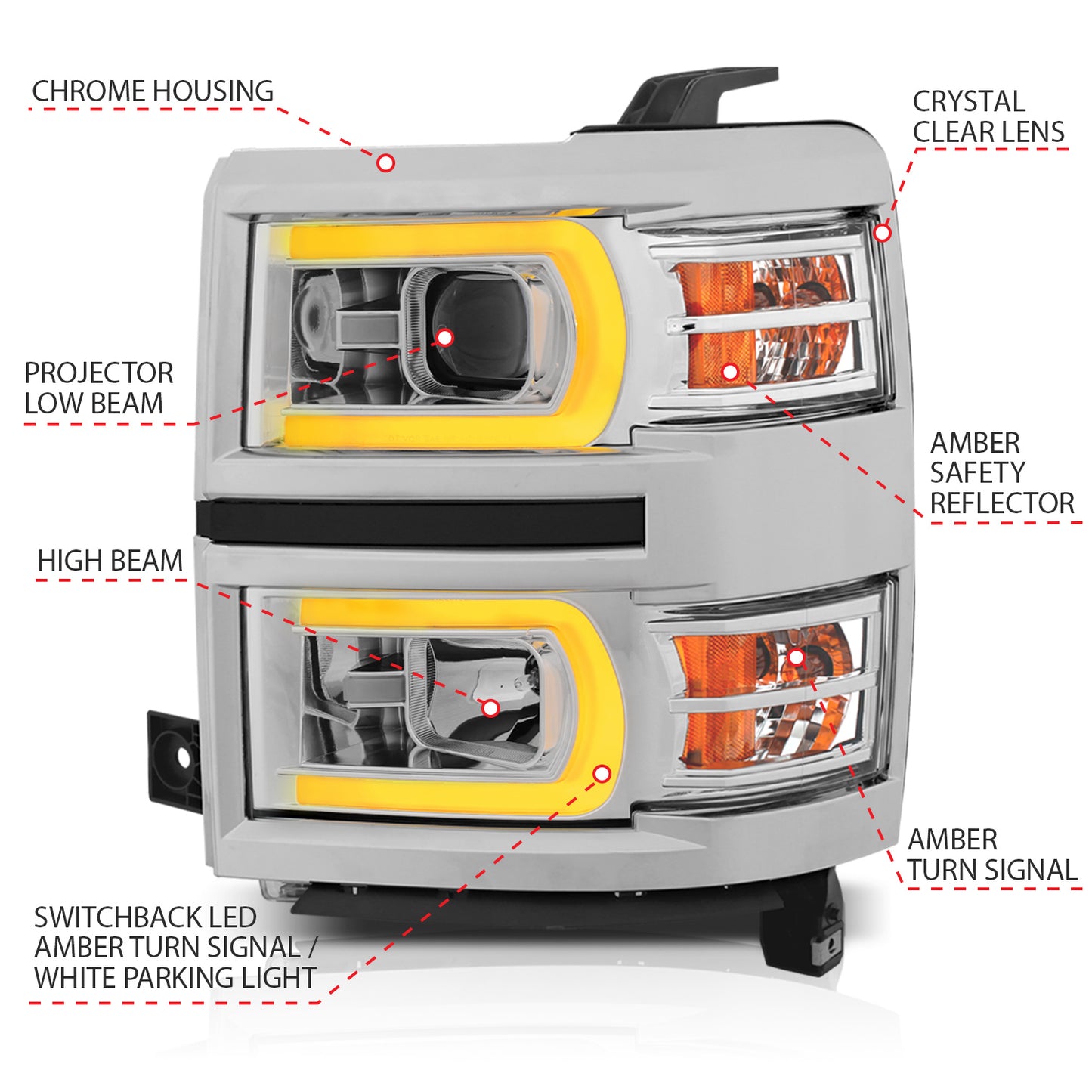 ANZO USA - ANZO USA Projector Headlights - 111413