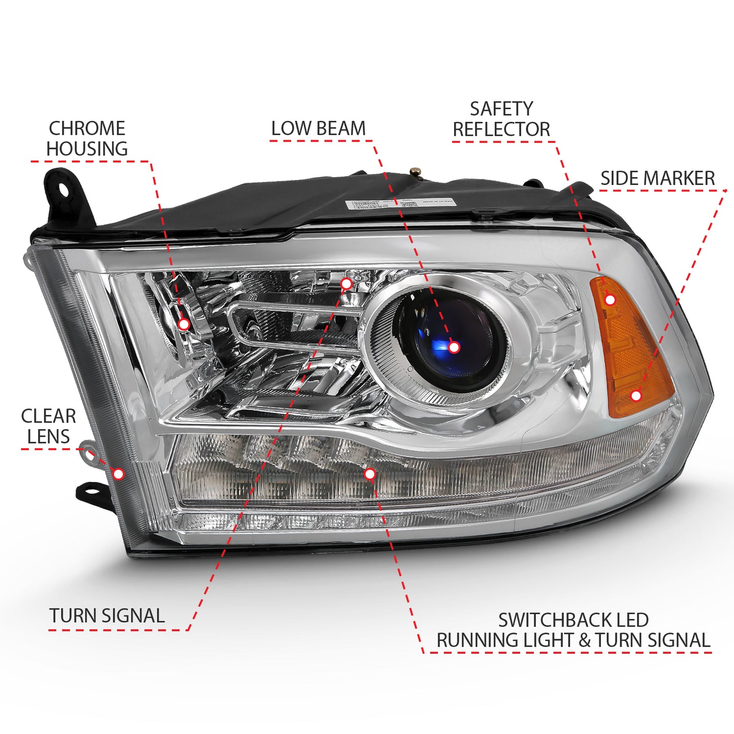 ANZO USA - ANZO USA Projector Headlights W/ Halo - 111440