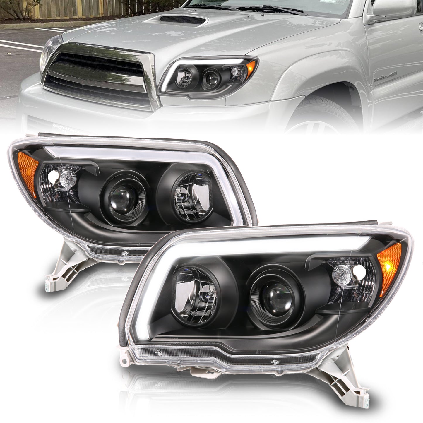 ANZO USA - LED Bar Projector Black Headlight - 111616
