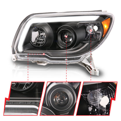 ANZO USA - LED Bar Projector Black Headlight - 111616