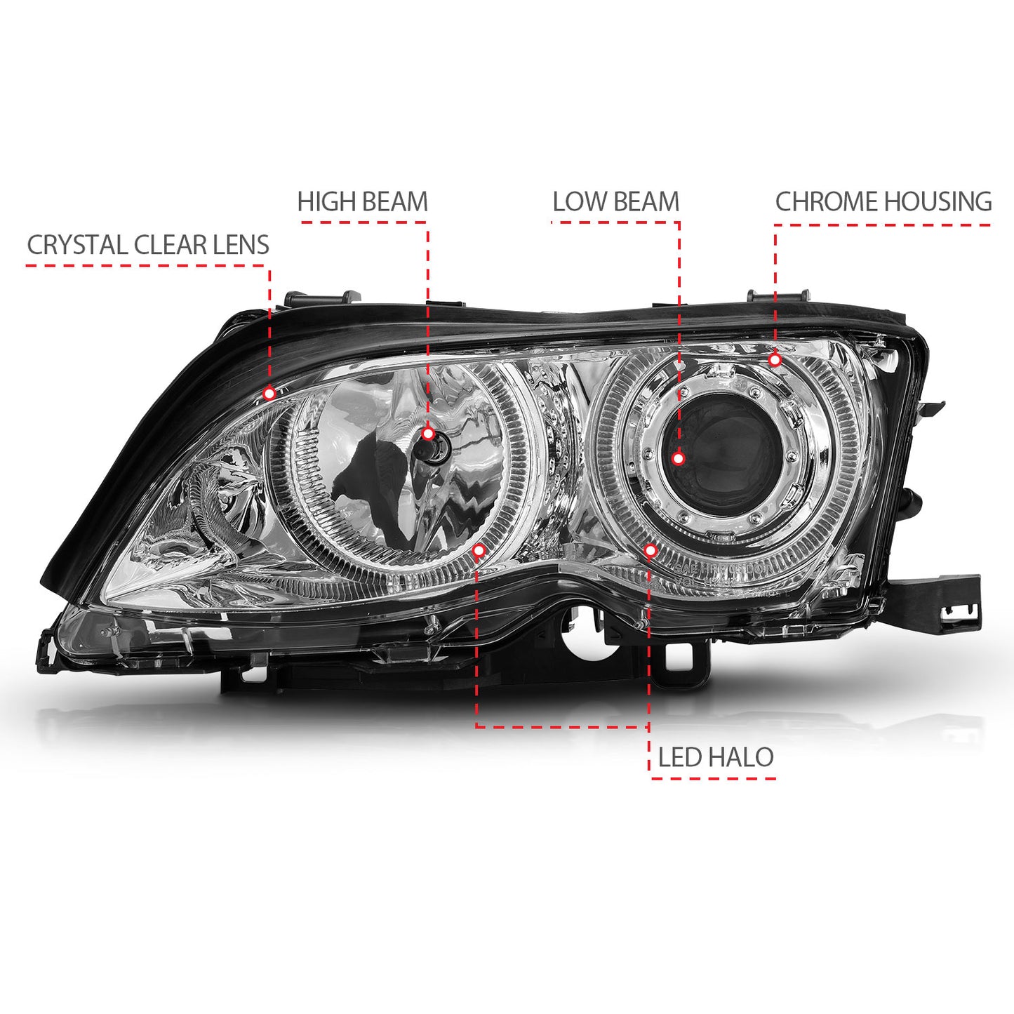 ANZO USA - Projector Headlight Set W/Halo - 121212