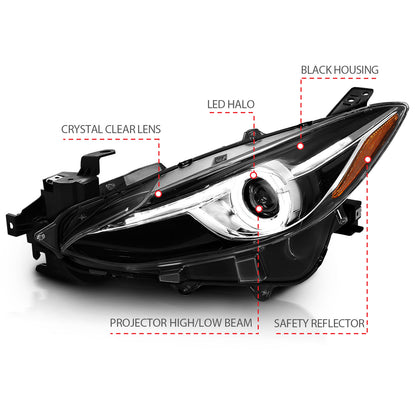 ANZO USA - Projector Headlight Set W/ LED Halo - 121522