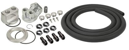 Universal Engine Oil Filter Relocation Kit With 1/2" NPT Ports