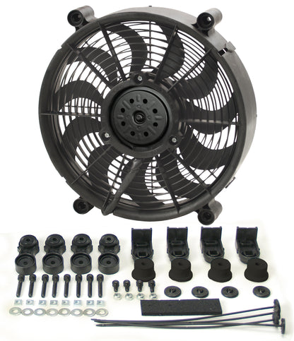12" High Output Single RAD Pusher/Puller Fan With Premium Mount Kit