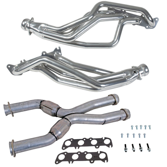 86-04 MUSTANG COYOTE SWAP 1-3/4" LONG TUBE HEADERS PLUS MID PIPE (SILVER)