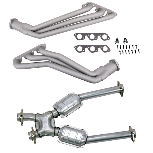 99-04 MUSTANG V6 1-5/8" LONG TUBE HEADERS PLUS MID PIPE (TITANIUM CERAMIC)