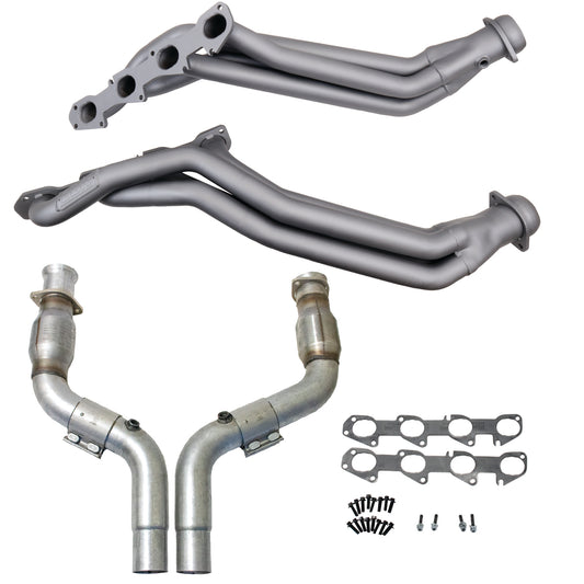 06-24 DODGE 6.1/6.2/6.4 HEMI 1-7/8 LONG TUBE HEADERS PLUS MID PIPE (TITANIUM)